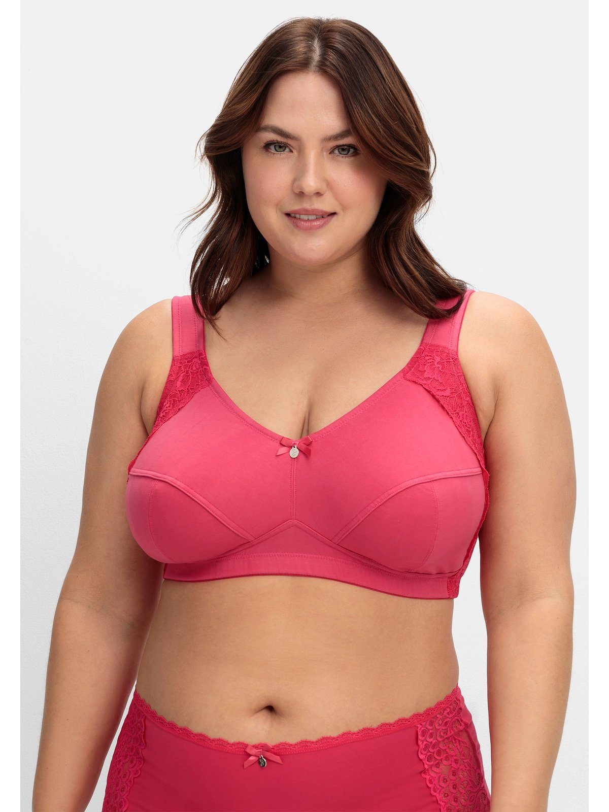 Sheego Bügelloser BH Große Größen mit seitlichem Spitzenbesatz