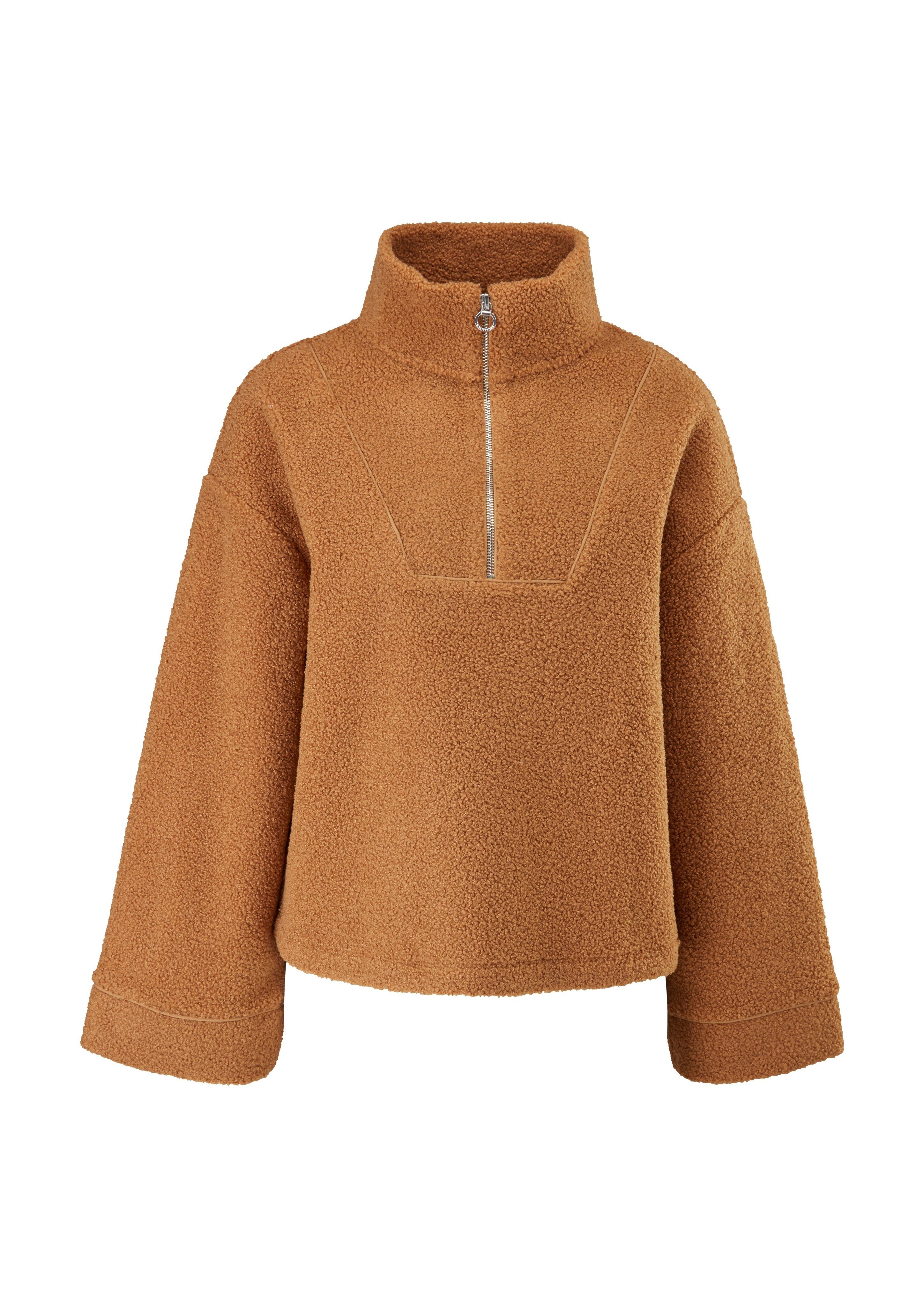 Damen Pullover s.Oliver Sweatshirt Sweatshirt aus Teddyplüsch (1-tlg)