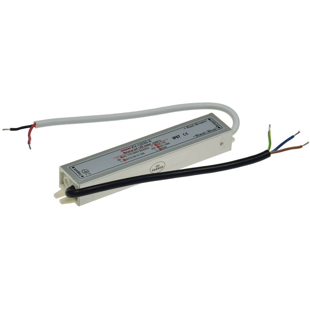Elektronischer LED-Trafo 12V 20W IP67 für Innen & Außen, vergossen Trafo