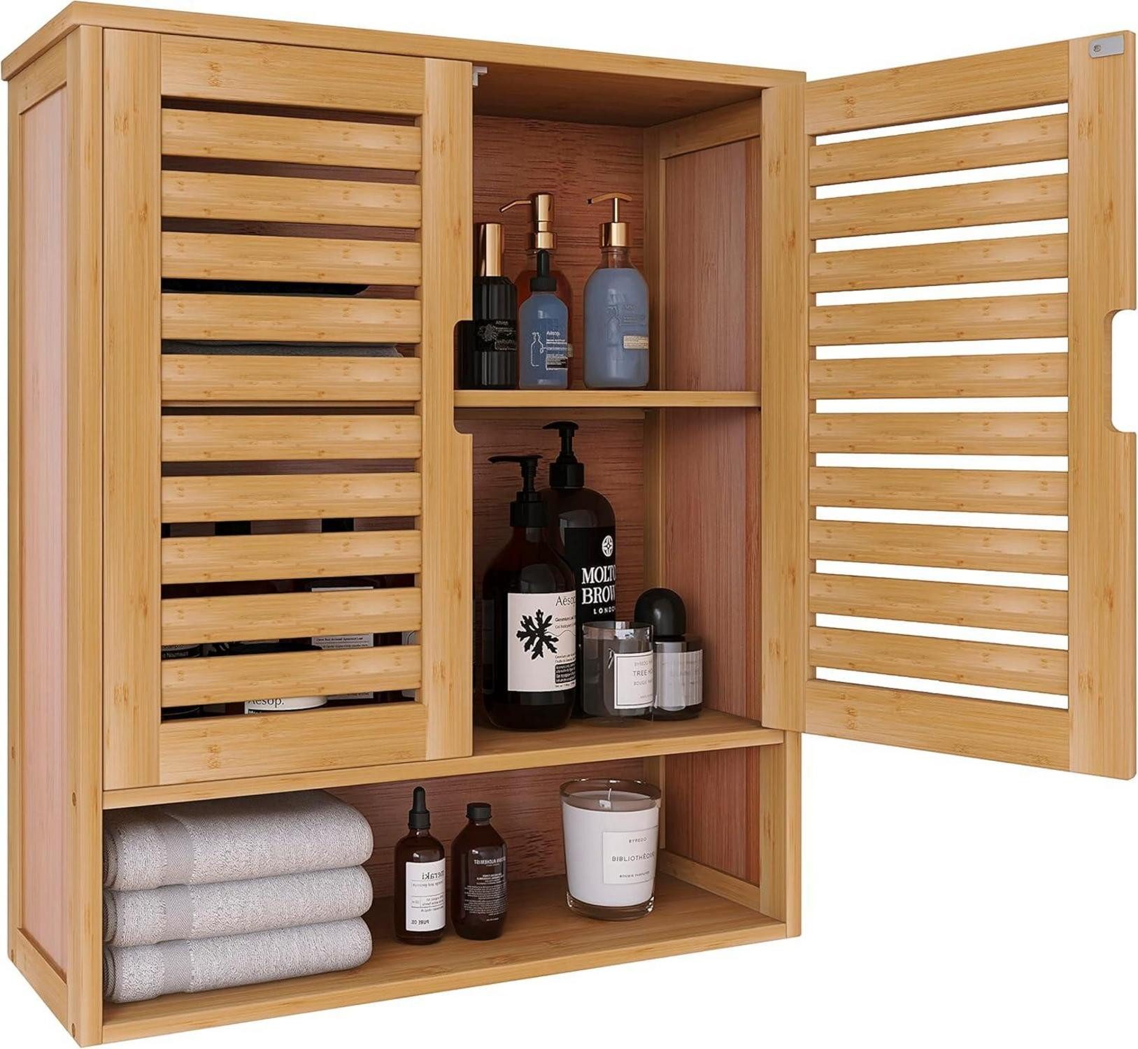 LuxusKollektion Büro-Set Badezimmerschrank Bambus Wandmontage Toilette günstig online kaufen