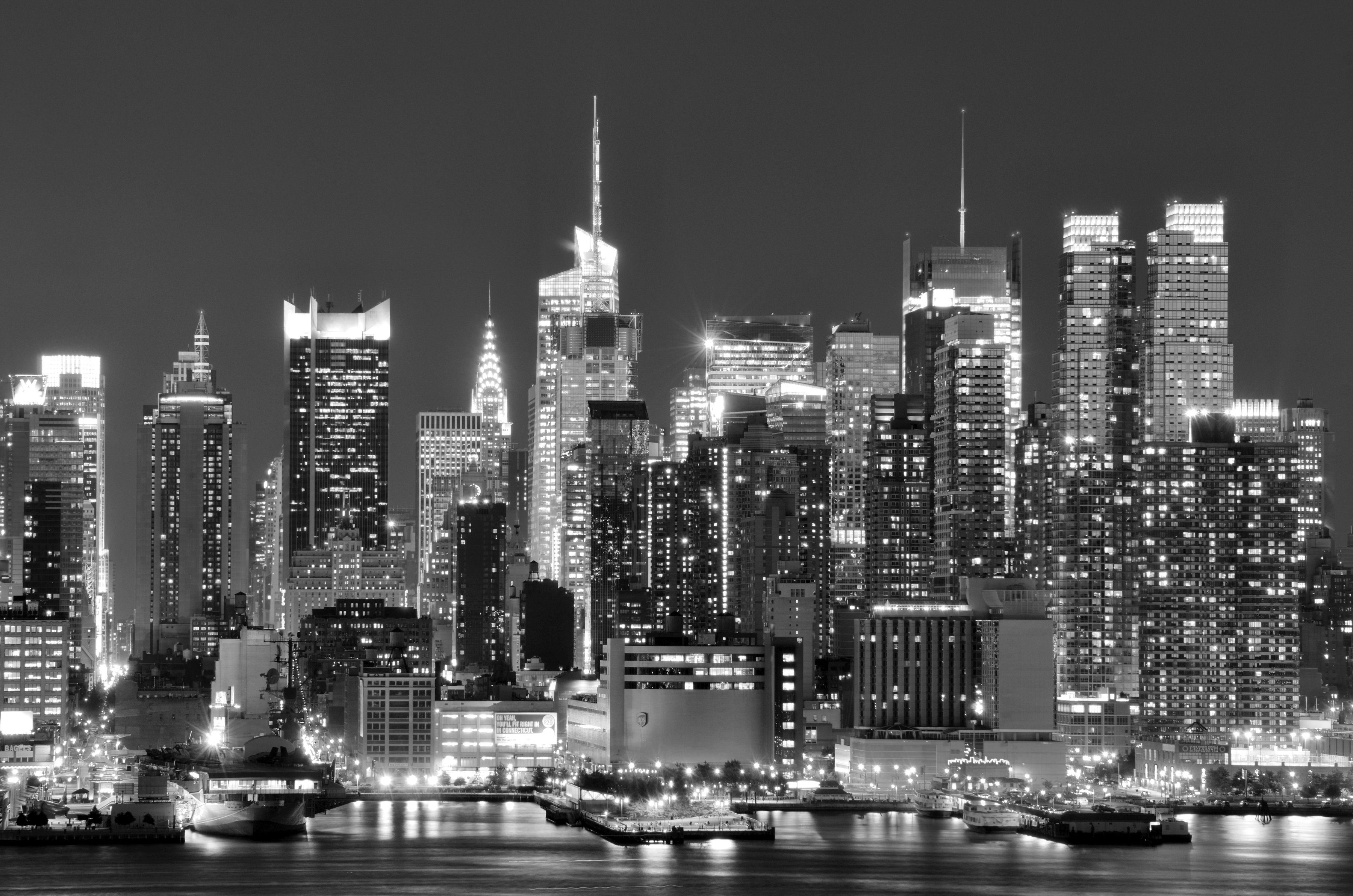 Papermoon Fototapete New York, City Schwarz & Weiß