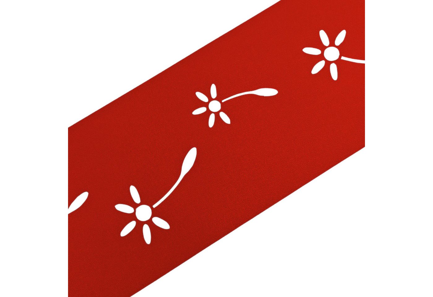 Thumbnail - zaunzu Sichtschutzstreifen Premium Dekor Pusteblume Lasermuster Rot 2,55m, (1x Einzelstreifen, Lasermuster für Deinen Do...