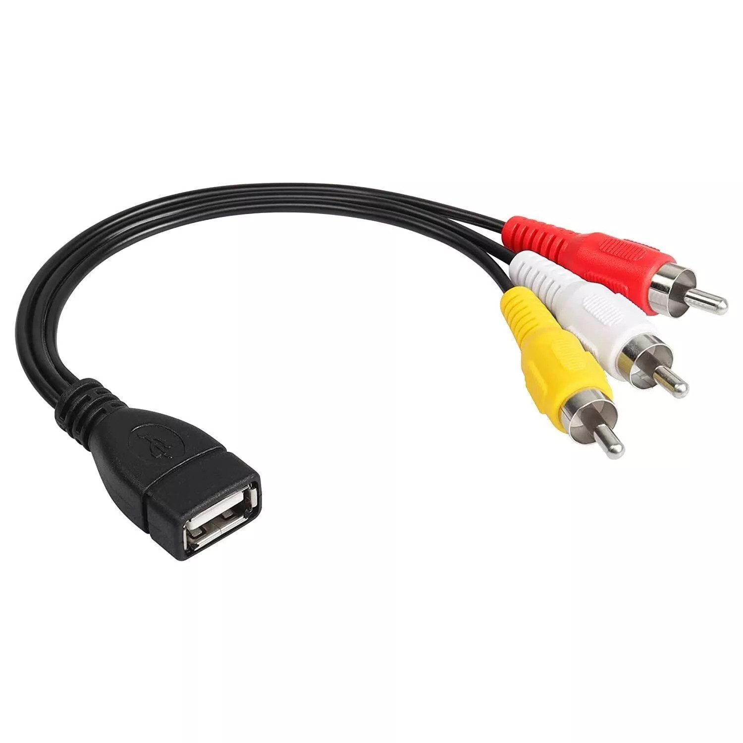 D48 USB auf 3 Cinch Kabel USB 2.0 Buchse auf 3RCA AV Audio Video 30cm Audio- & Video-Kabel