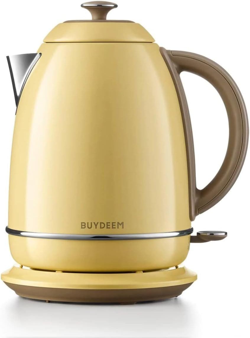 BUYDEEM Єлктрочайники, 1.7 l, 2400 W, Schnellkoch, Edelstahl, Cool-Touch, Anti-Kalkfilter, Auto-Abschaltung