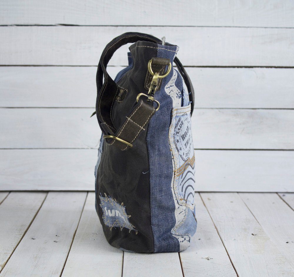 Sunsa Umhängetasche Nachhaltige Damentasche Crossbody bag Jeans Schultertasche Tasche, Aus recycelten Materialien