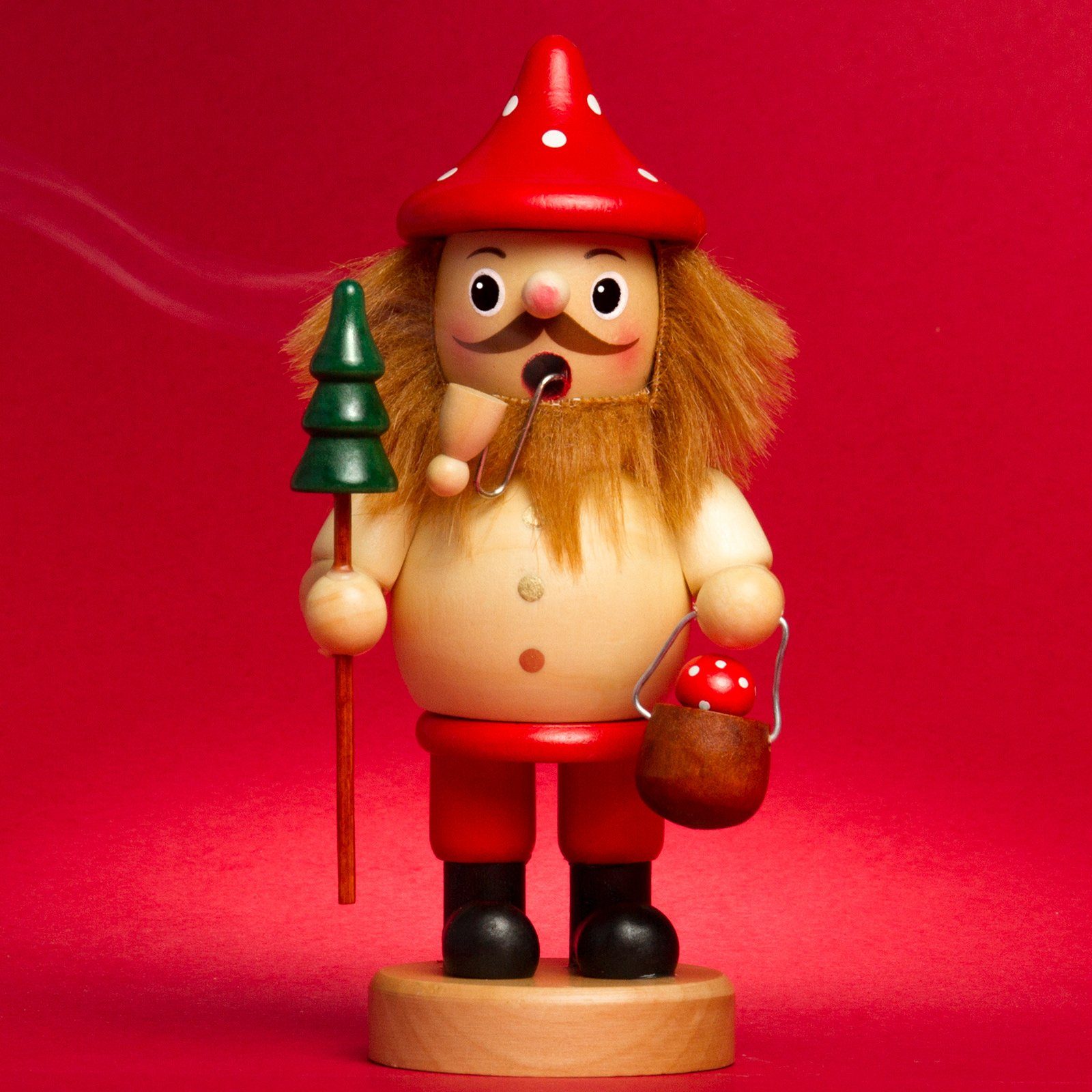 Räuchermännchen RM-B B07 Motive - Wichtel verschiedene braun SIKORA Holz aus Weihnachtsfigur
