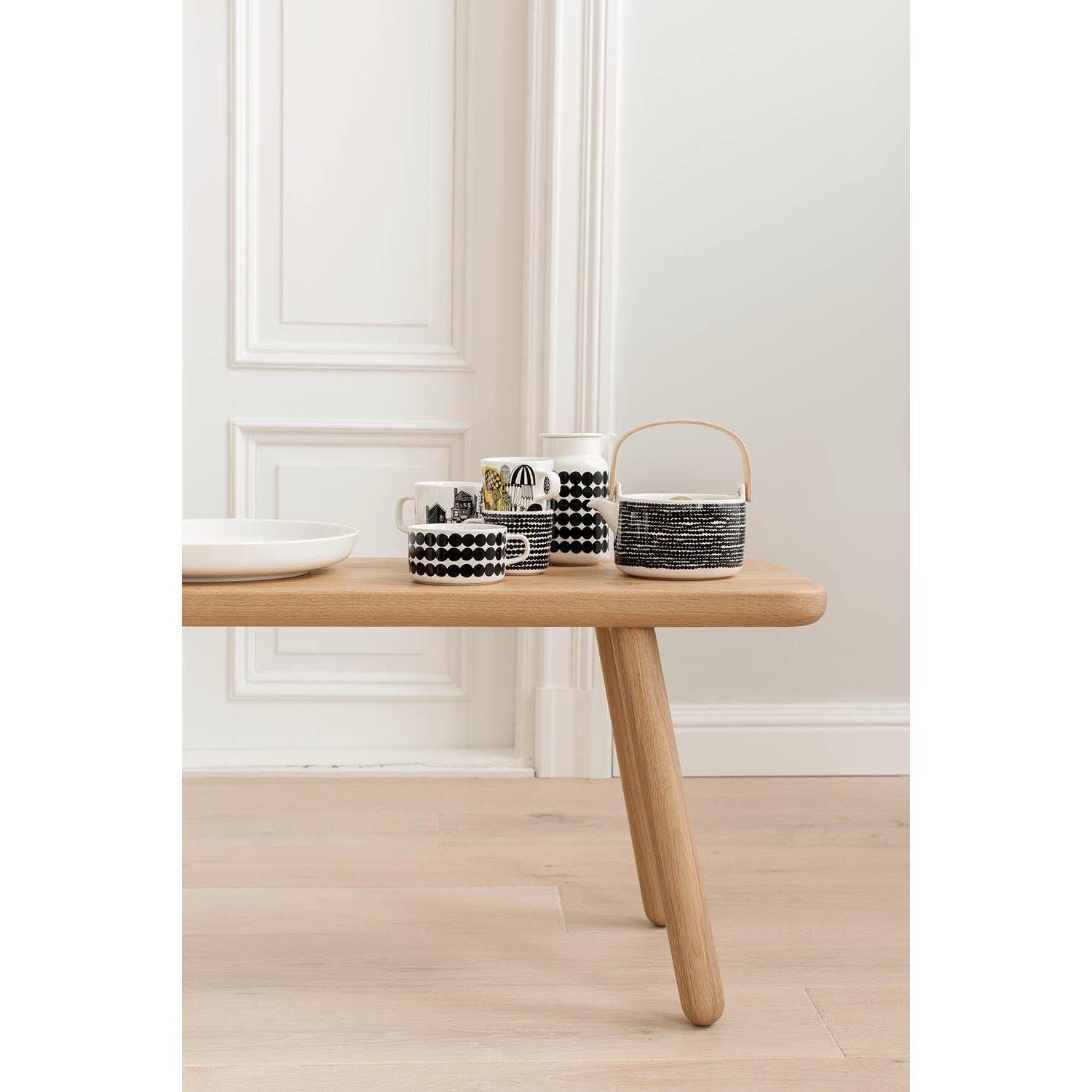 Marimekko Tasse Kaffeetasse Oiva-Räsymatto Schwarz-Weiß