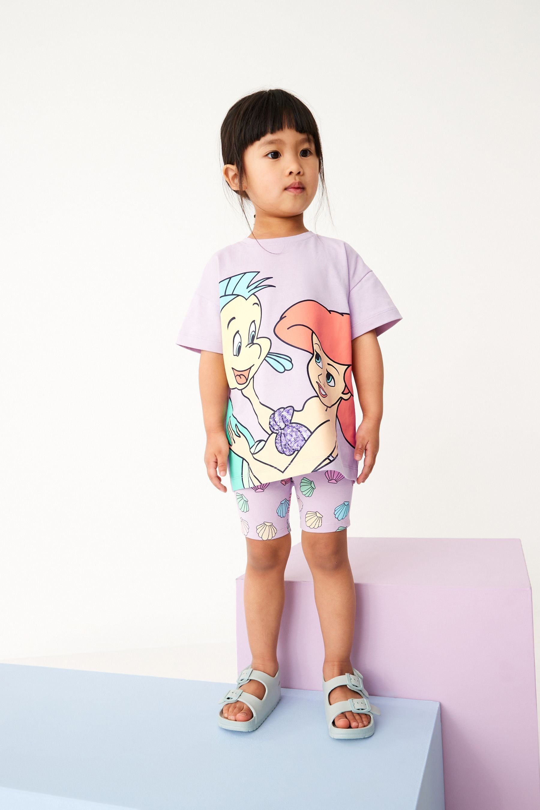 T-Shirt Little Mermaid im Set Shorts & (2-tlg) Next und T-Shirt Radlershorts