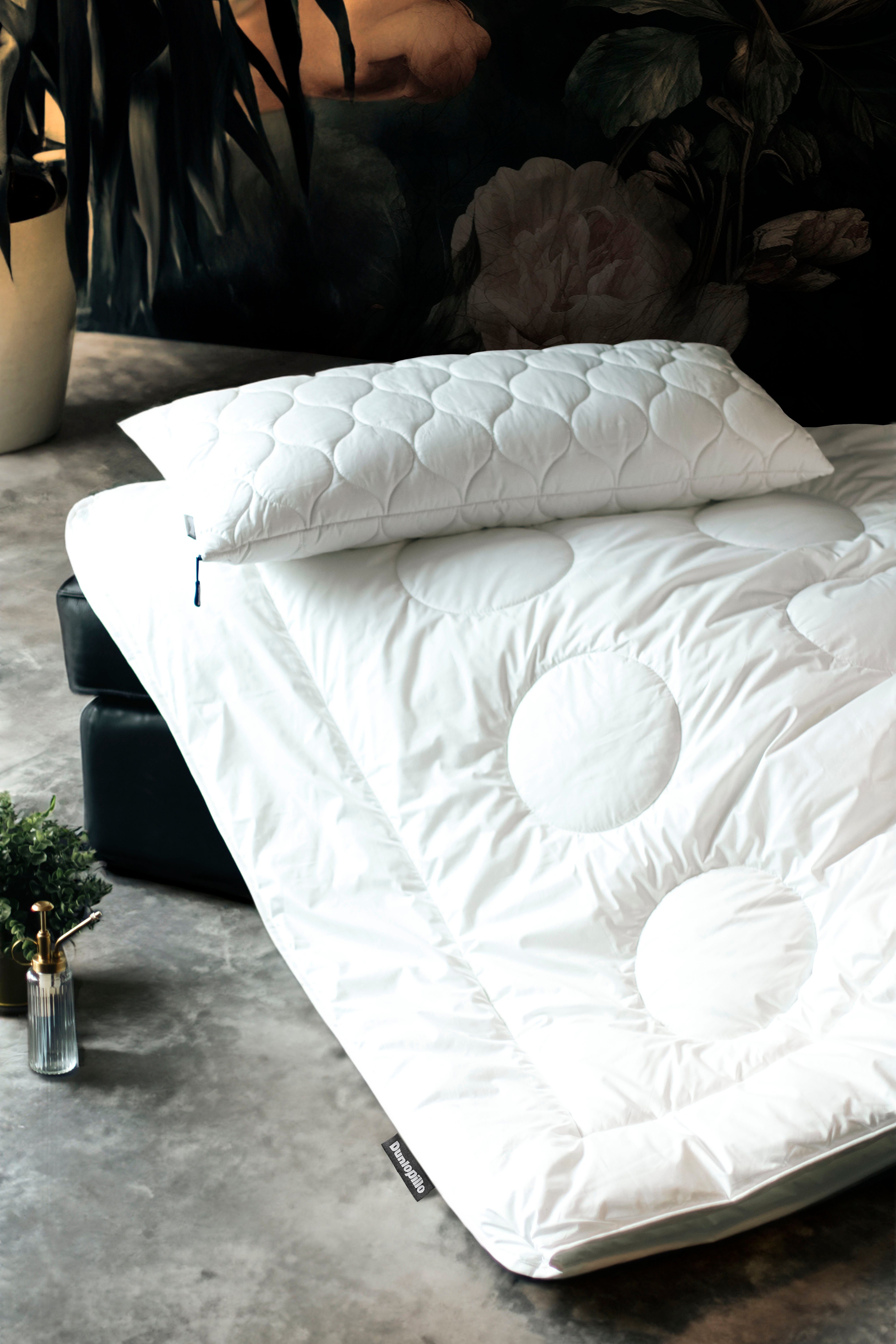 Dunlopillo Baumwollbettdecke Fusion, Bettdecken für Sommer und Winter, Füllung: Polyester, Bezug: 100% Baumwolle, Bettdecke 135x200 cm, 155x220 cm, Dunlofill® Helix-Micro-Faser, Decke