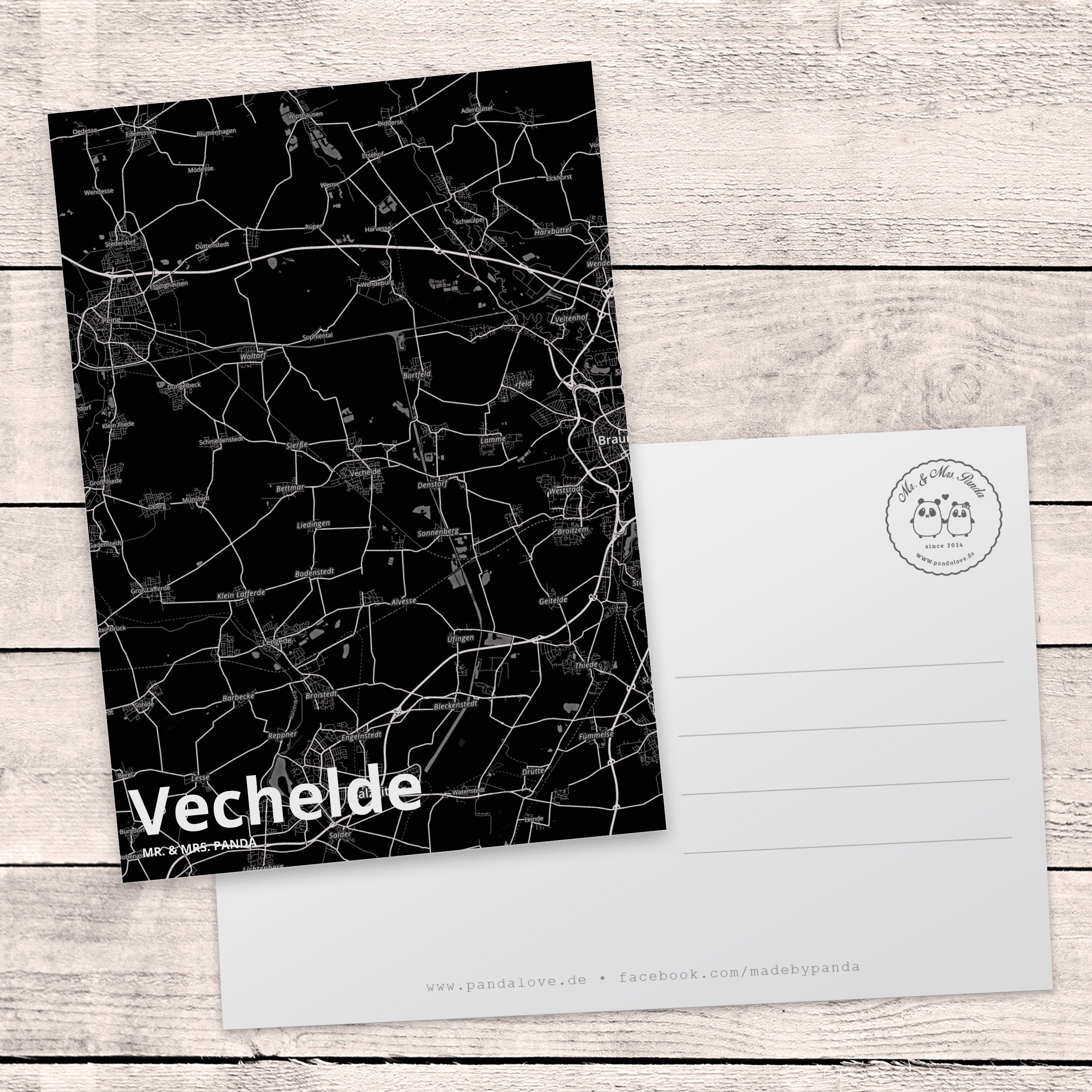 Postkarte & Einlad Vechelde Mrs. Ort, Geschenk, Panda Grußkarte, - Städte, Mr. Geburtstagskarte,