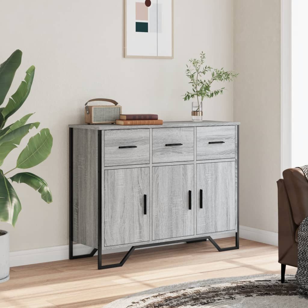 vidaXL Sideboard Sideboard Grau Sonoma 97x32,5x74,5 günstig online kaufen