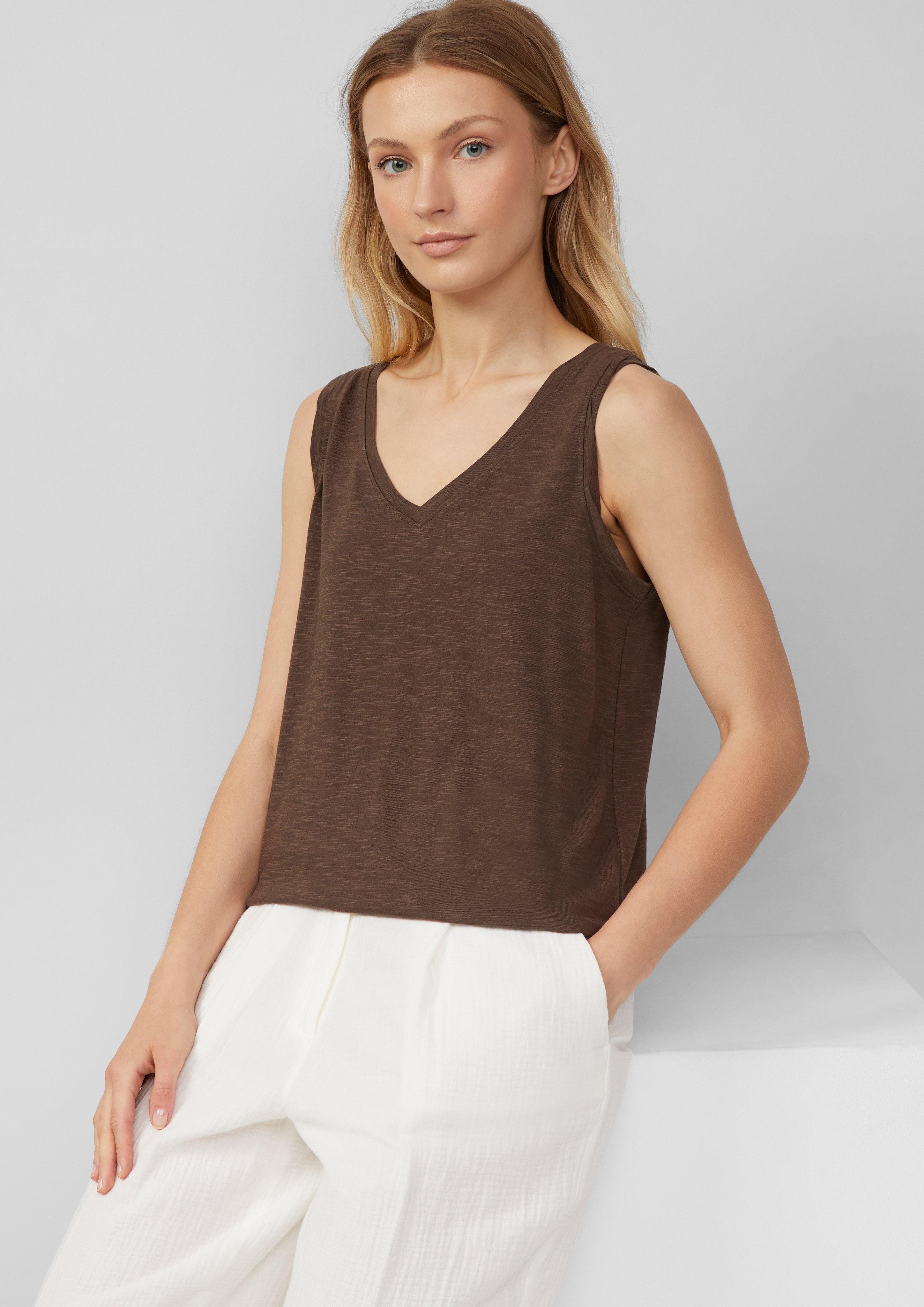 s.Oliver Shirttop Top mit Flammgarnstruktur und günstig online kaufen