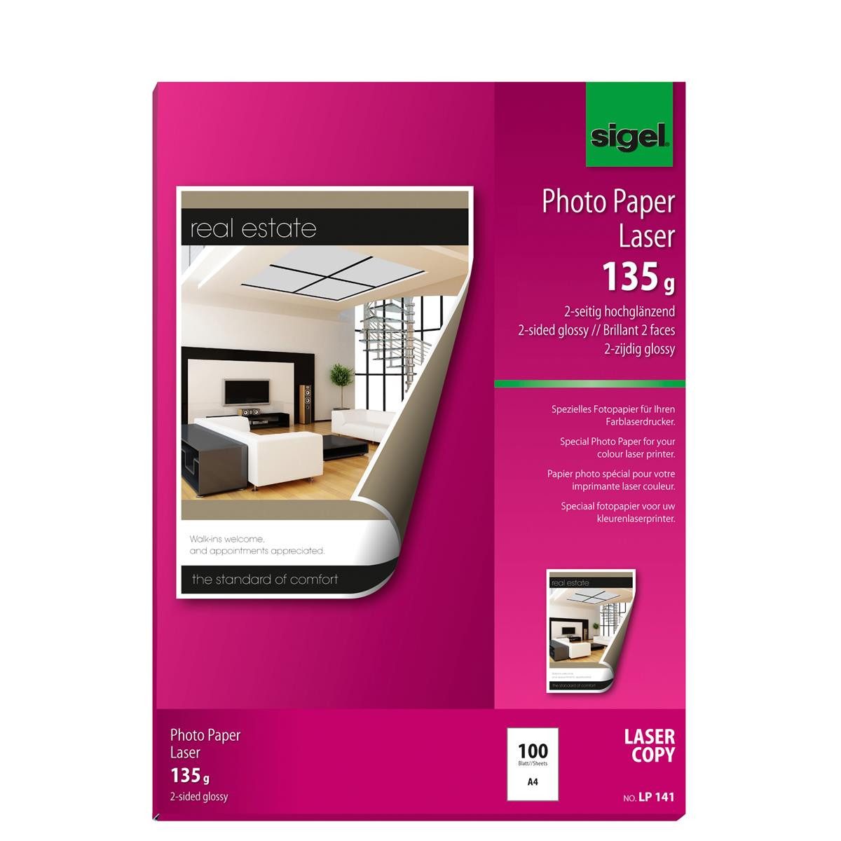 Sigel Fotopapier sigel Foto-Papier, DIN A4, 135 g/qm, 2-seitig glossy