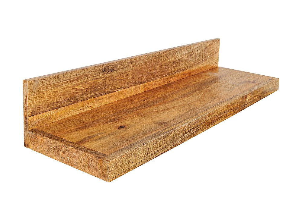 riess-ambiente Wandregal MAKASSAR 80cm natur, Einzelartikel 1-tlg., Wohnzimmer · Mango-Massivholz · handmade · Brett · lackiert · Design