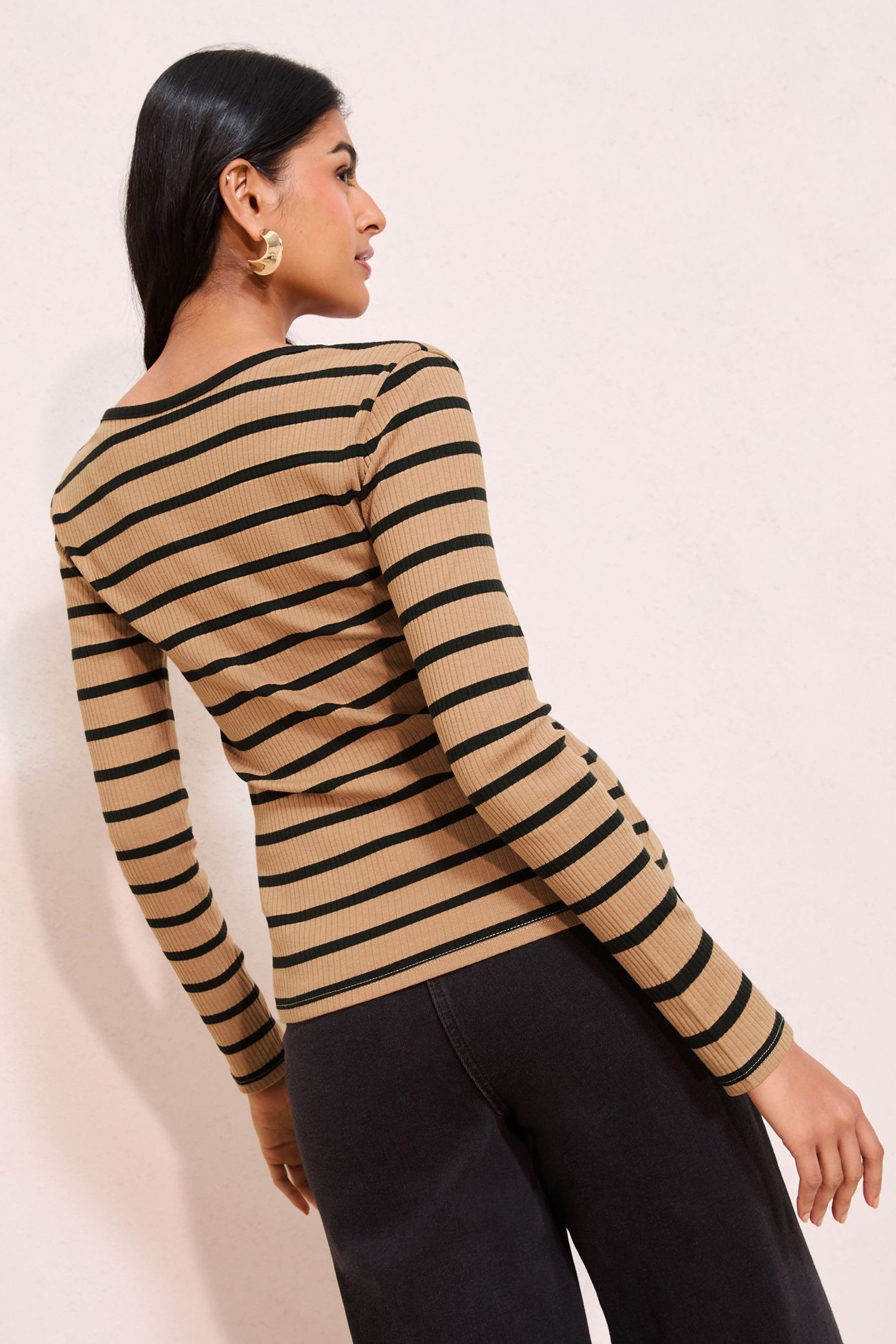 Friends Like These Langarmshirt Friends Like These Ripp-Shirt mit U-Ausschn günstig online kaufen