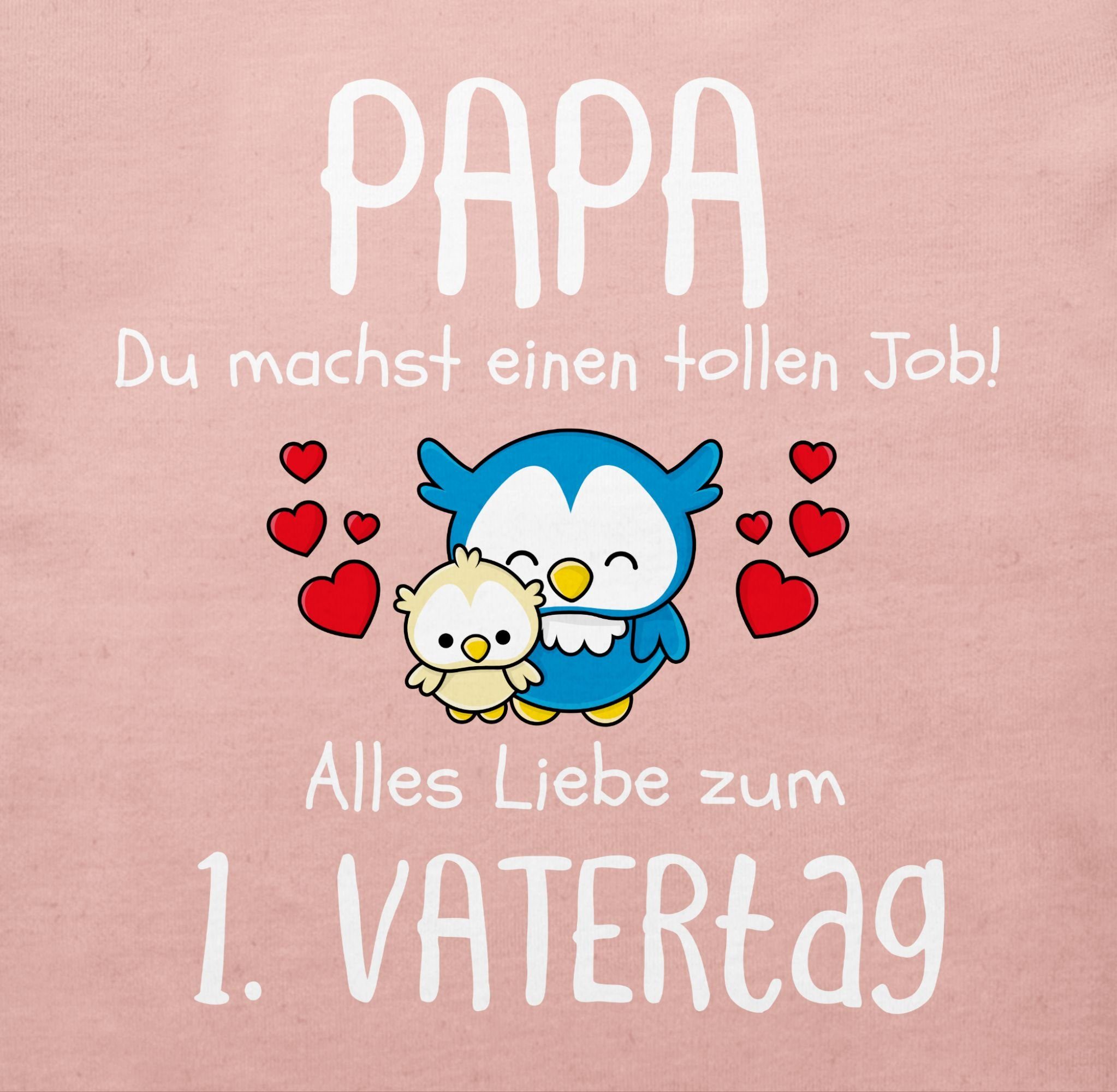 Shirtracer T-Shirt 1. Vatertag - Papa du machst einen tollen Job Geschenk Vatertag Baby