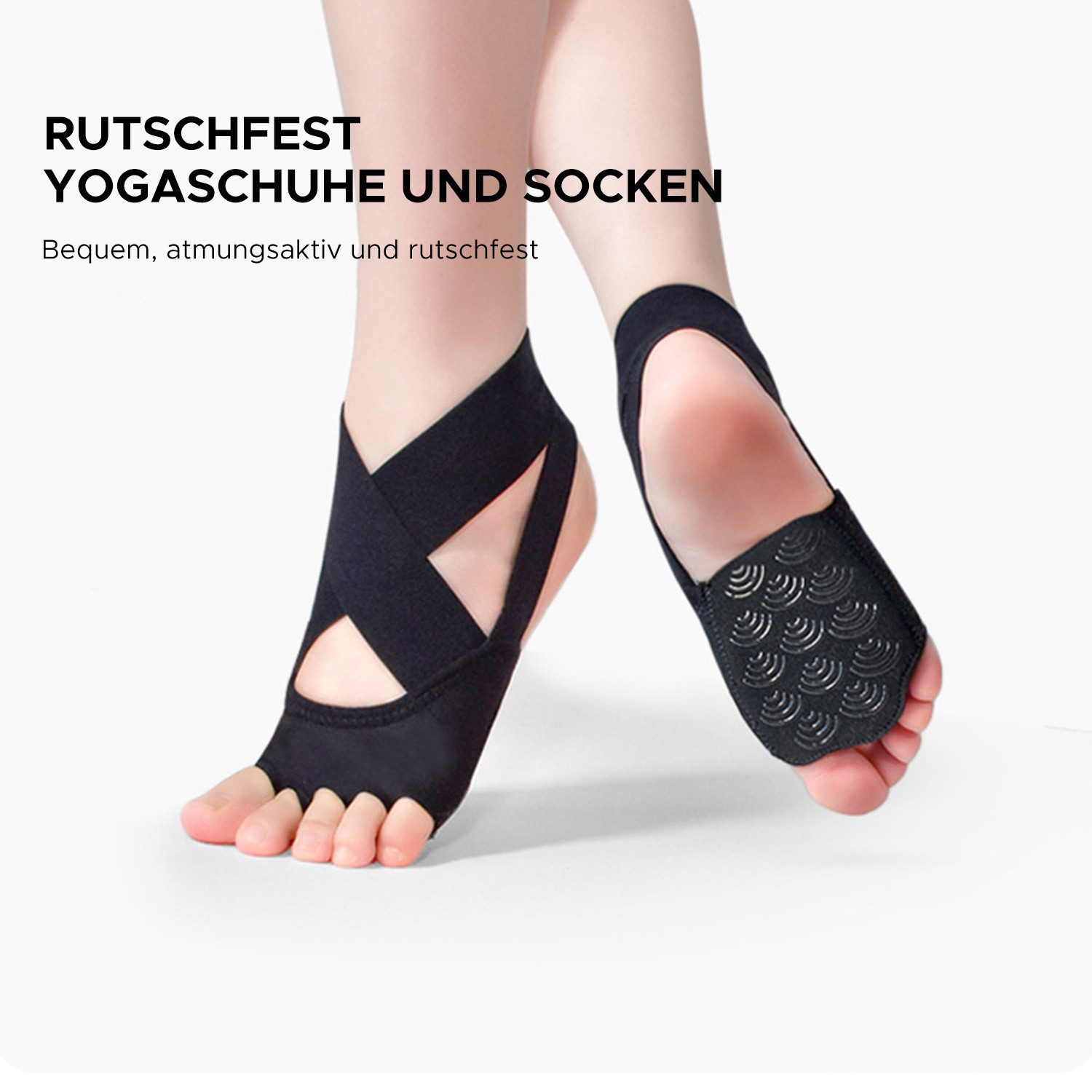 Refttenw Sportsocken Yoga Socken Damen Rutschfest Half-Toe Bellarina Socken günstig online kaufen