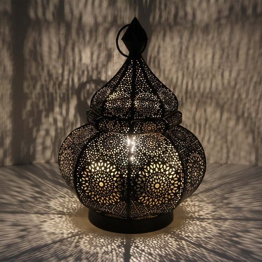 Casa Moro Nachttischlampe »Orientalische Tischlampe Asif Höhe 30 cm in schwarz mit E14 Fassung, Nachttischlampe aus Metall wie aus 1001 Nacht, Schöne Weihnachtsbeleuchtung Dekoration, LN2070«