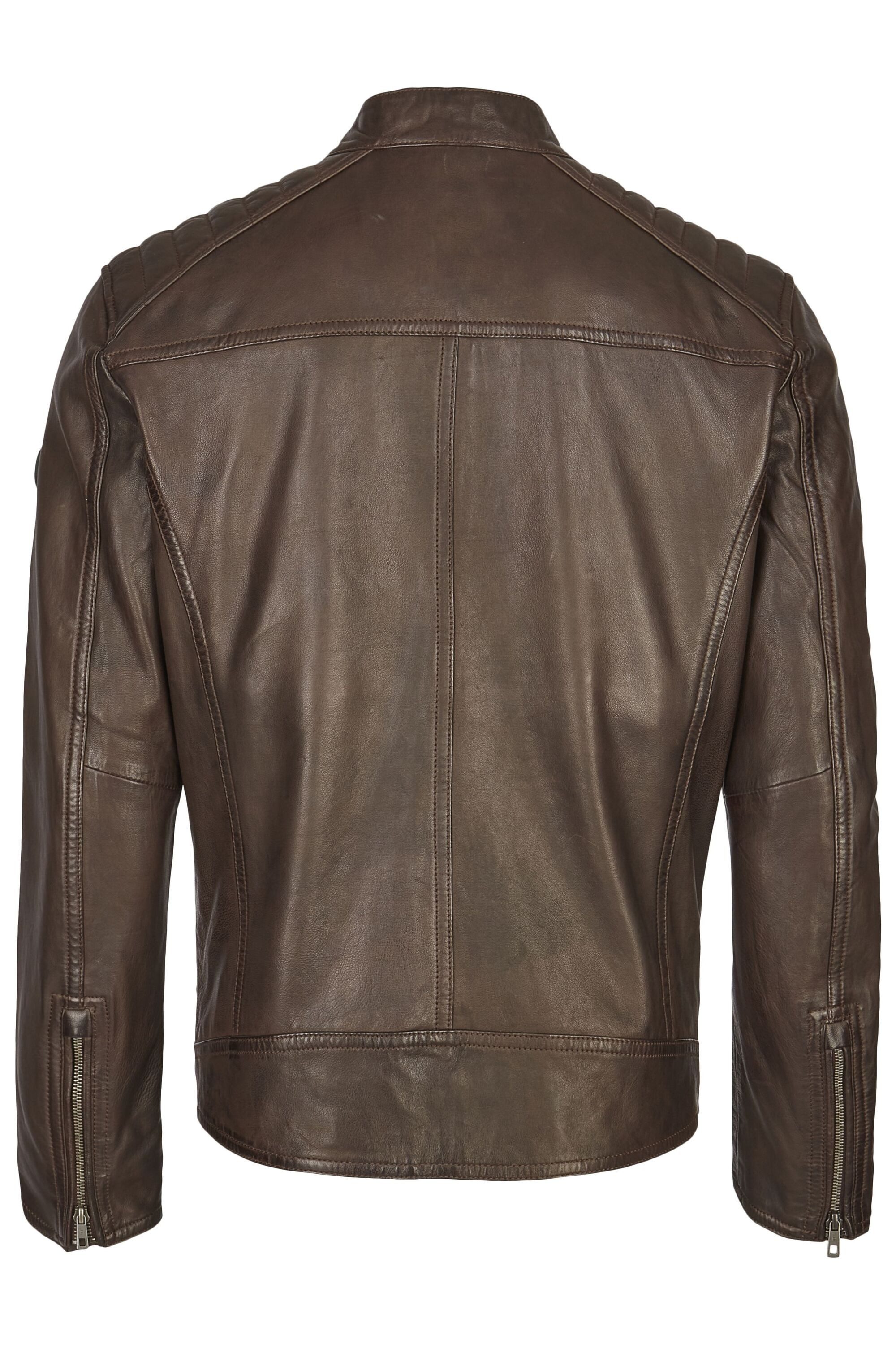 bugatti Lederjacke BUAPOLLO (1-St) mit Schultersteppung und Reißverschlüssen