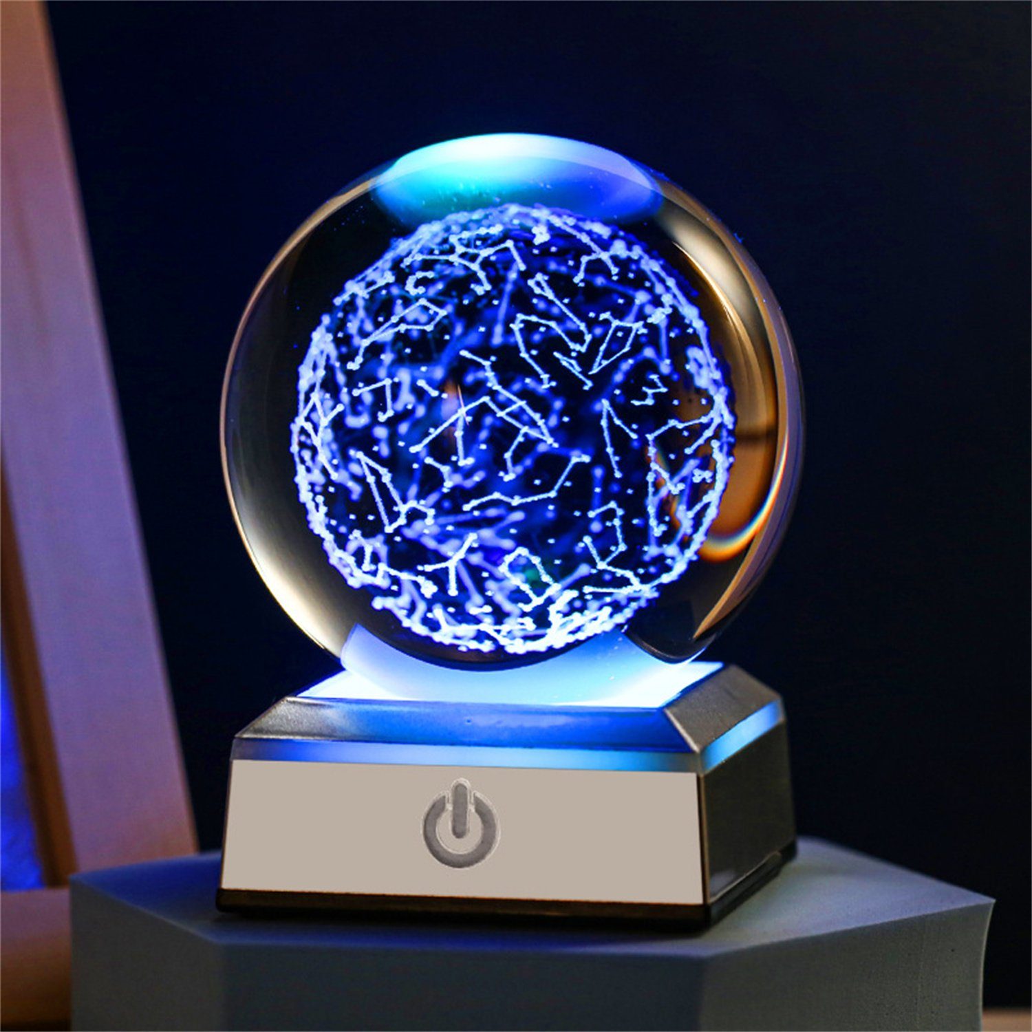 LED Blume autolock Kristallkugel-Lampe Lebens Nachtlicht Nachtlicht,3D mit des LED-Basis