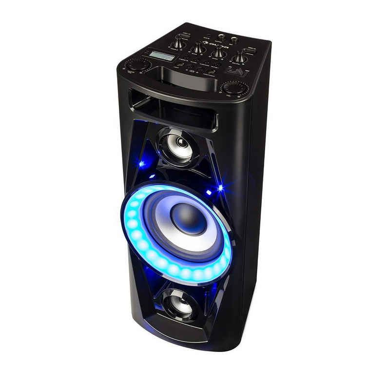 Auna UltraSonic Pulse V6-40 Party-Audiosystem Lautsprecher Akku BT USB MP3 AUX Guitar LED Mikrofon Portable-Lautsprecher (40 W)
