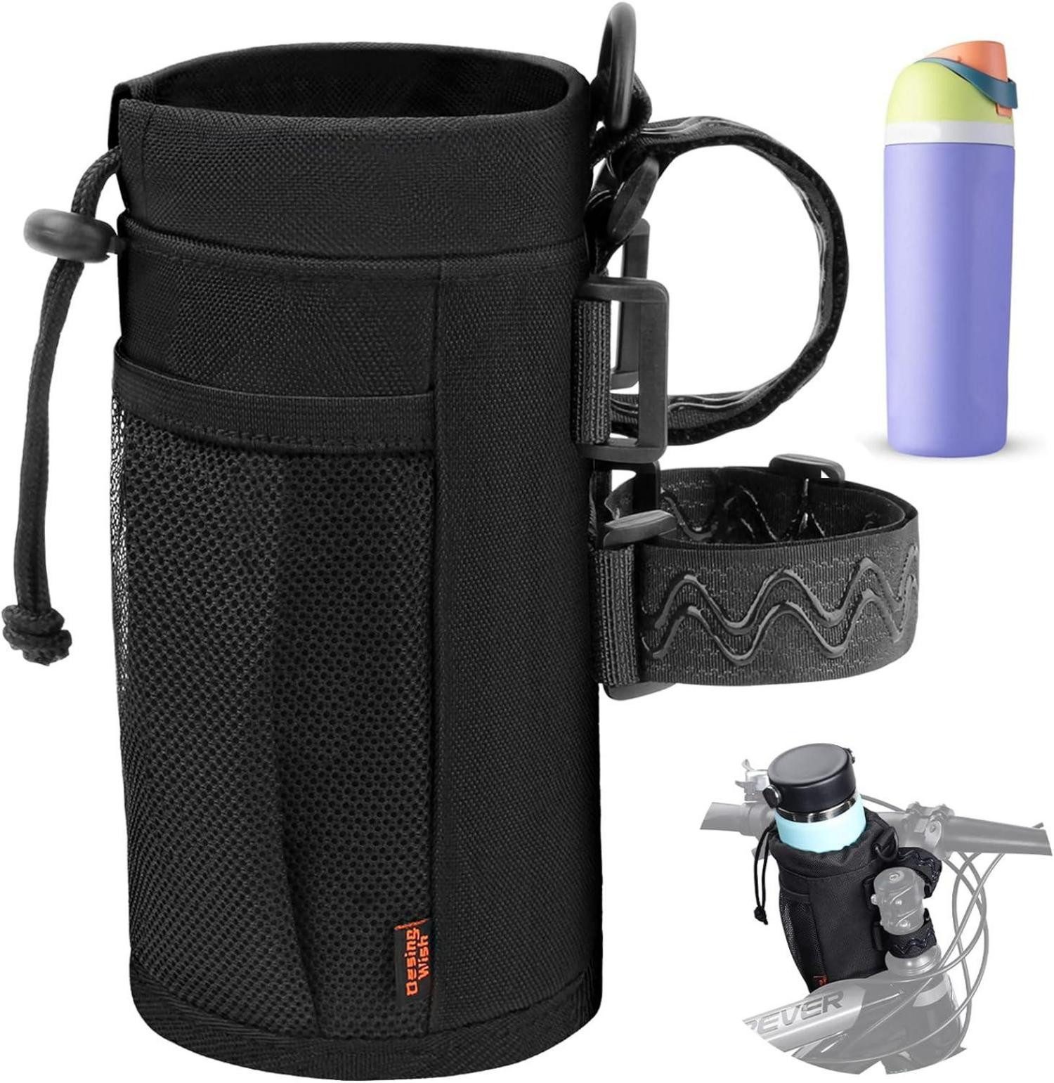 Fahrradständer Fahrrad Flaschenhalter 24oz, Isolierter Getränkehalter mit Netztasche