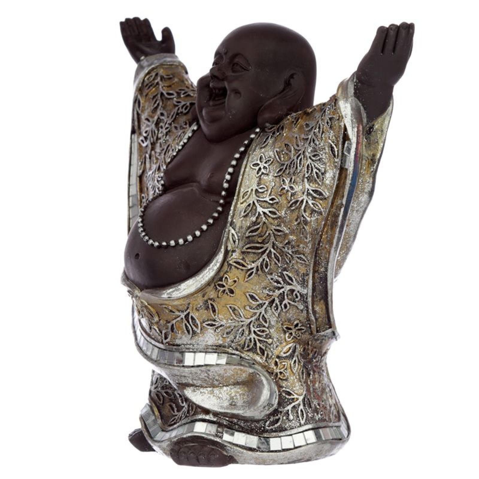 Händen Silber mit Braun oben Lachender Buddha Buddhafigur Chinesischer Puckator und