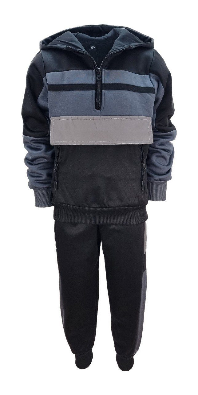 Hessis Freizeitanzug Gefütterter Jungen- und Mädchen-Trainingsanzug Jogginganzug JF513 (Set, Loopback Pullover mit Jogginghose), mit Kapuze, für Kinder, für Jugendliche