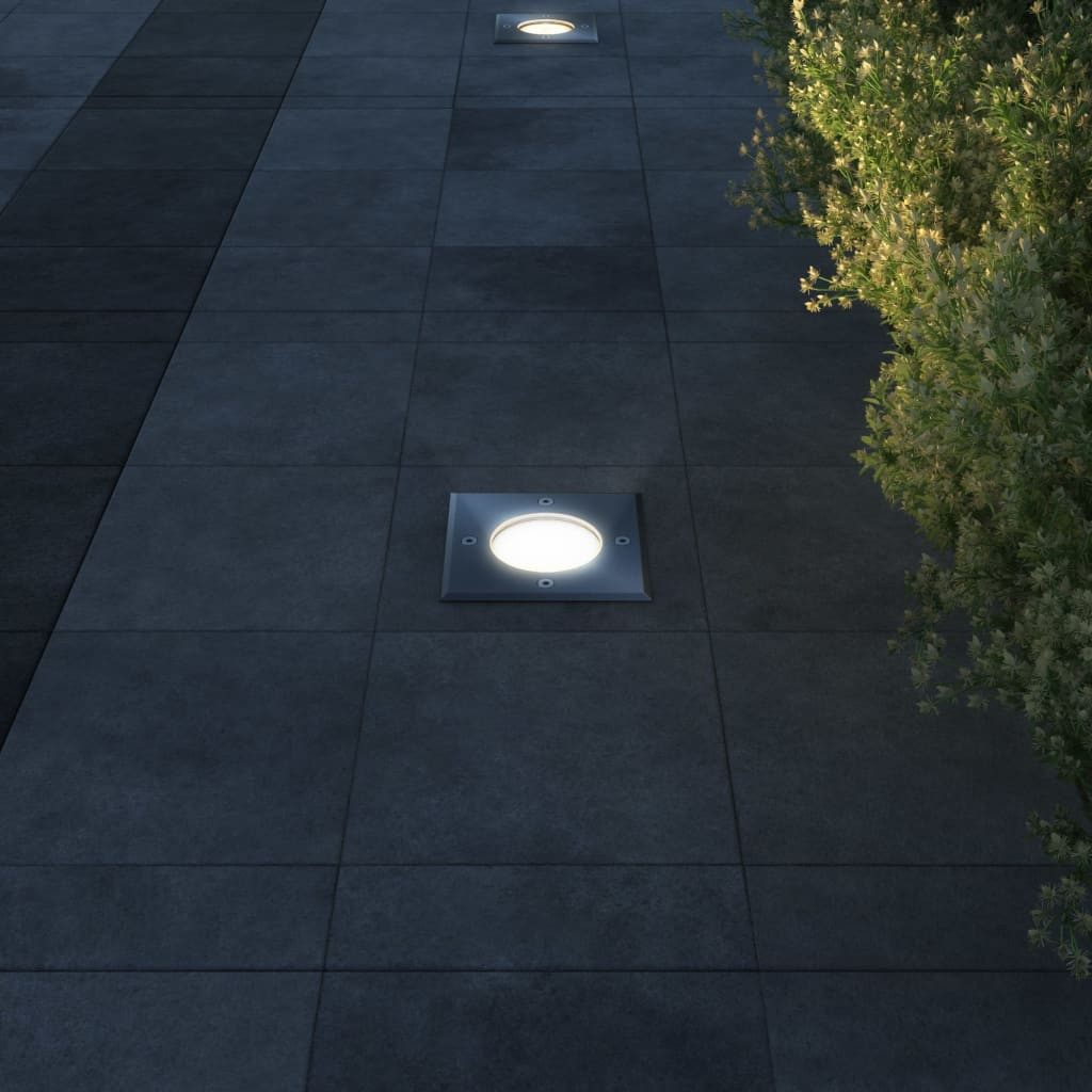 vidaXL Einbauleuchte Outdoor Bodenleuchten 3 Stk. Quadratisch