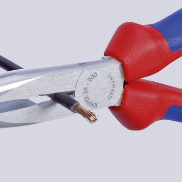 Knipex Flachrundzange Flachrundzange mit Schneide atramentiert 200 mm, mit Sicherungsöse