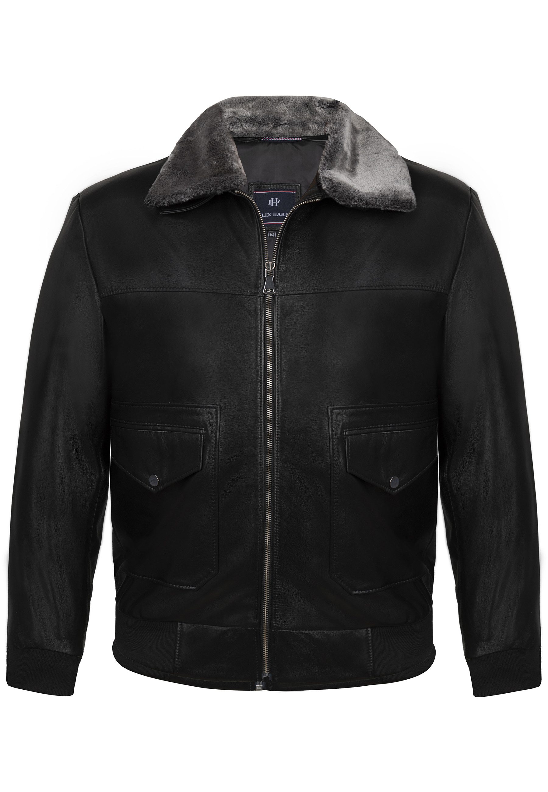 Felix Hardy Lederjacke Lederjacke mit Kunstpelzkragen