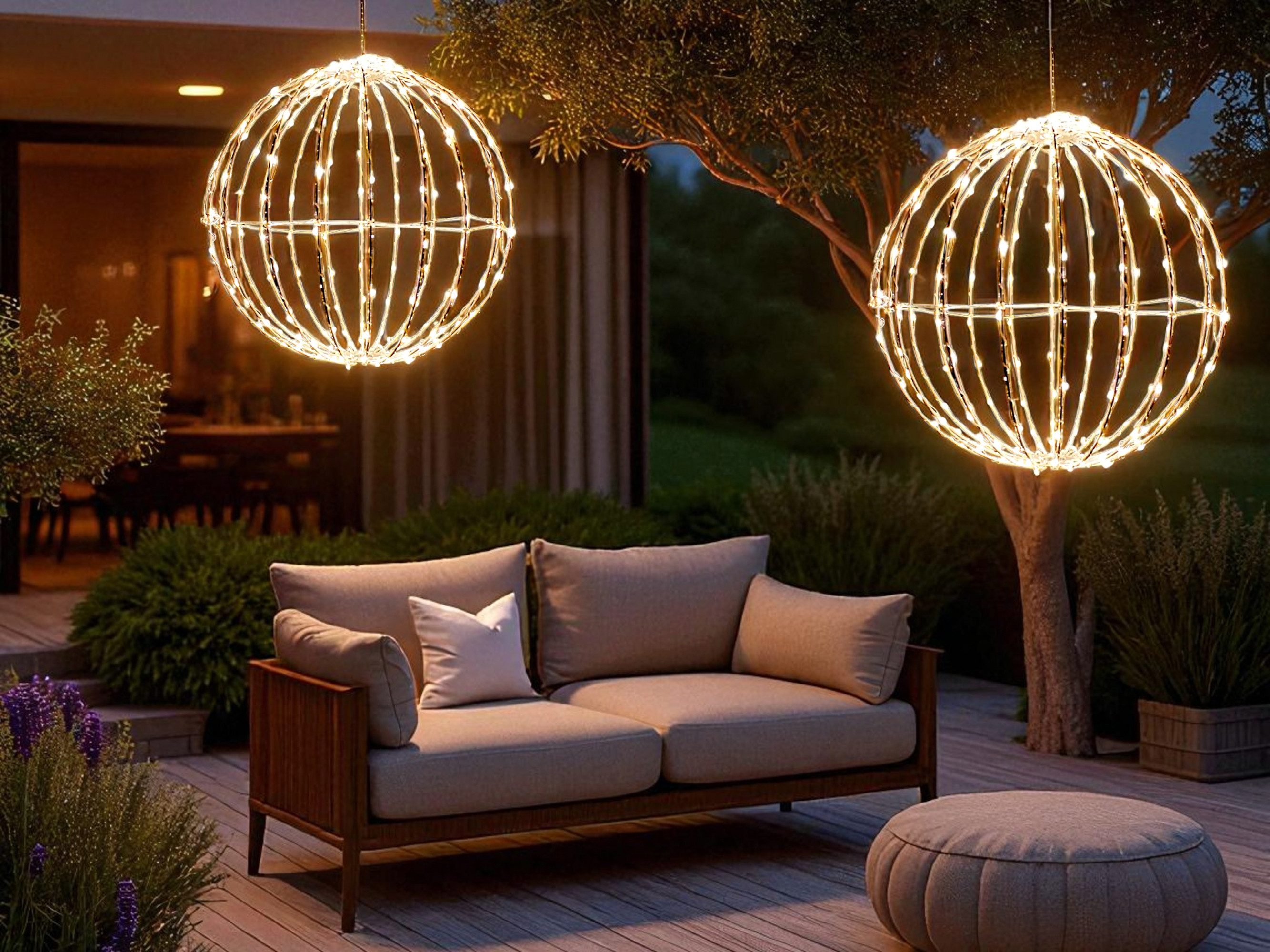 Arnusa LED Kugelleuchte Weihnachtsbeleuchtung Leuchtkugel 30cm warmweiß Hän günstig online kaufen