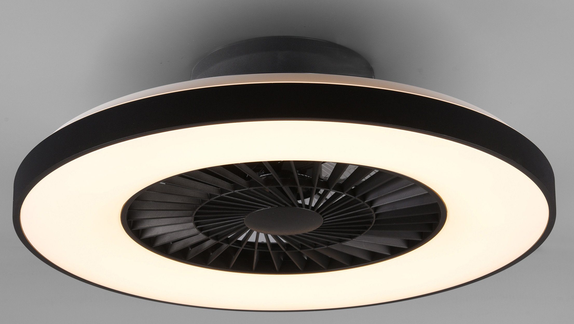 Reality Leuchten LED Deckenleuchte Halmstad Deckenventilator, Timerfunktion, Ventilatorfunktion, LED fest integriert, Neutralweiß, Deckenlampe, Ventilator, Fernbedienung, Ventilator getrennt schaltbar