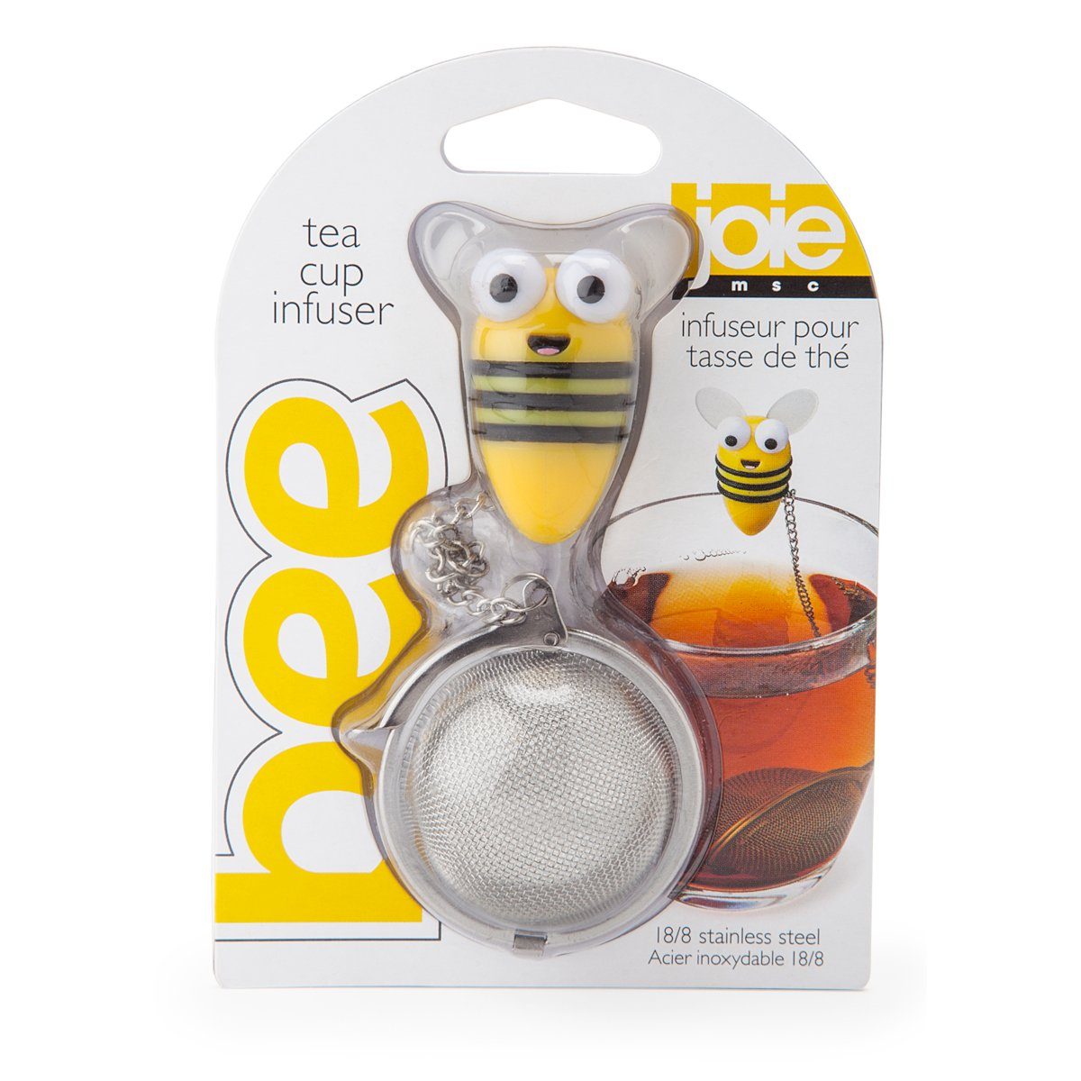 Joie Teeglas Tee-Ei Biene, Kunststoff (lebensmittelsicher), Edelstahl