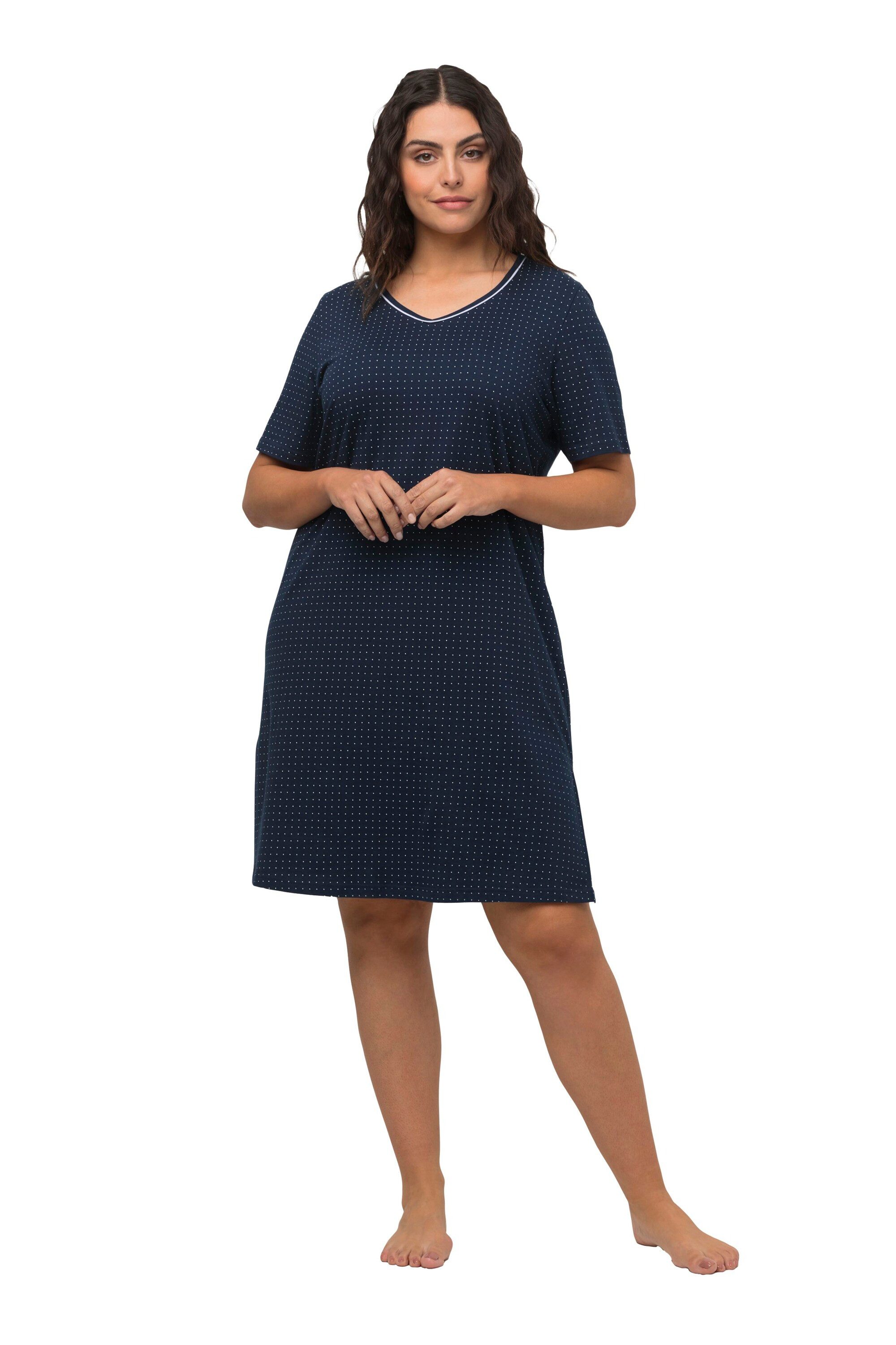 Ulla Popken Bigshirt Bigshirts 2er-Pack Rundhals/V-Ausschnitt Halbarm günstig online kaufen