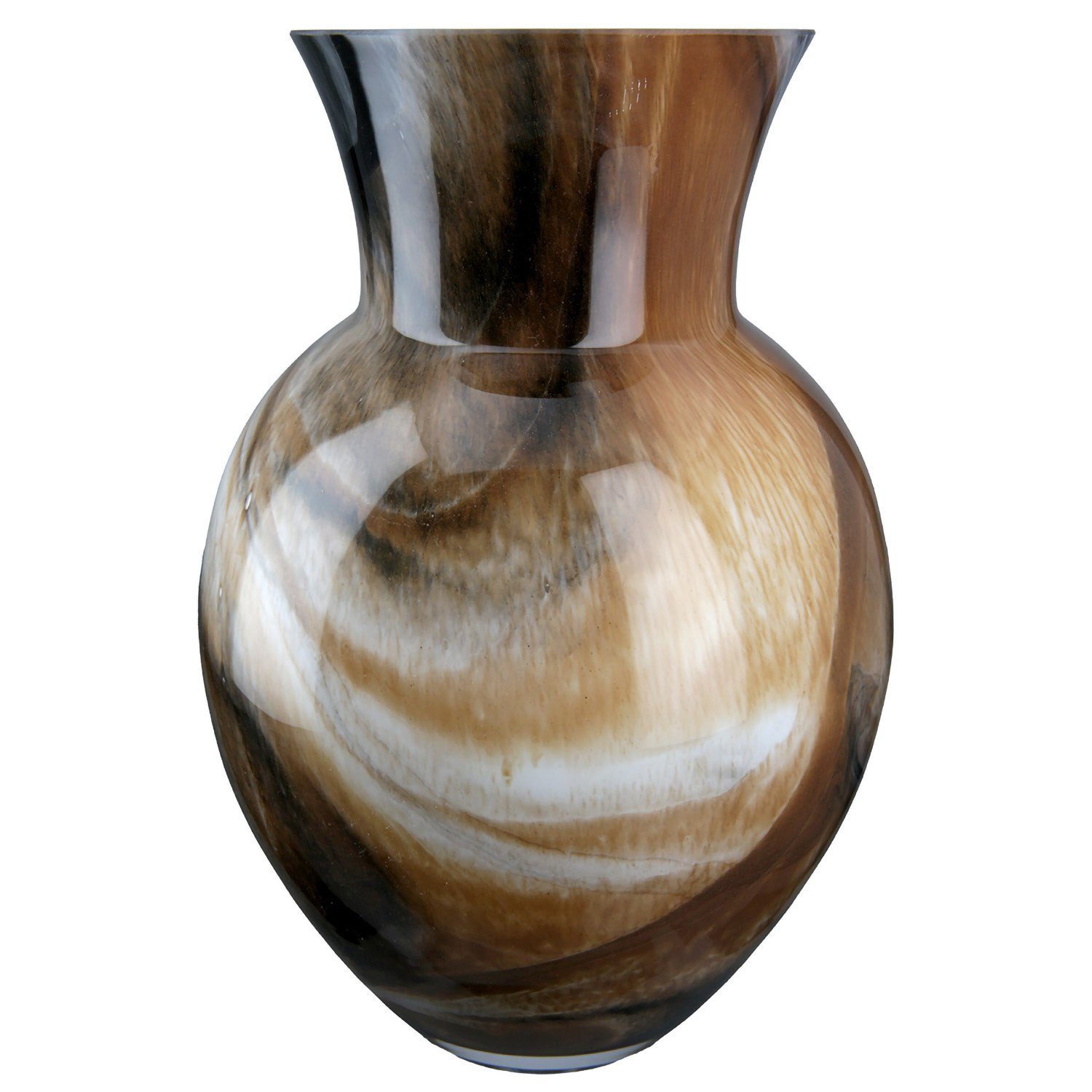GILDE Dekovase DRAGA Vase - braun - Glas - H. 26cm - Deko - Wohnzimmer (1 Stück), Elegante Glasvase - Blumenvase für stilvolle Tischdeko und Vasen-Deko
