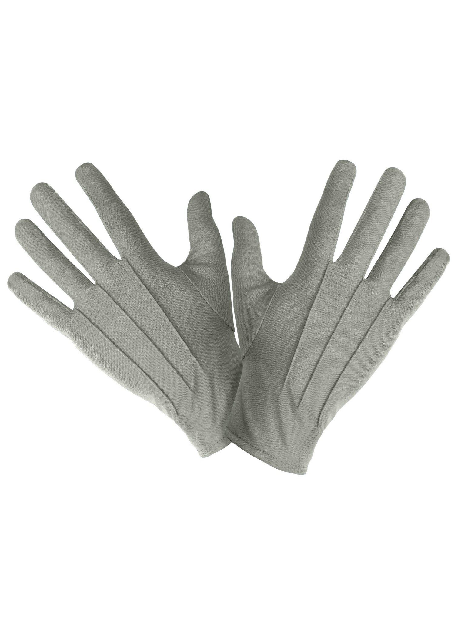 Widdmann Kostüm Stoffhandschuhe grau, Einfarbige, dehnbare Handschuhe für Damen und Herren