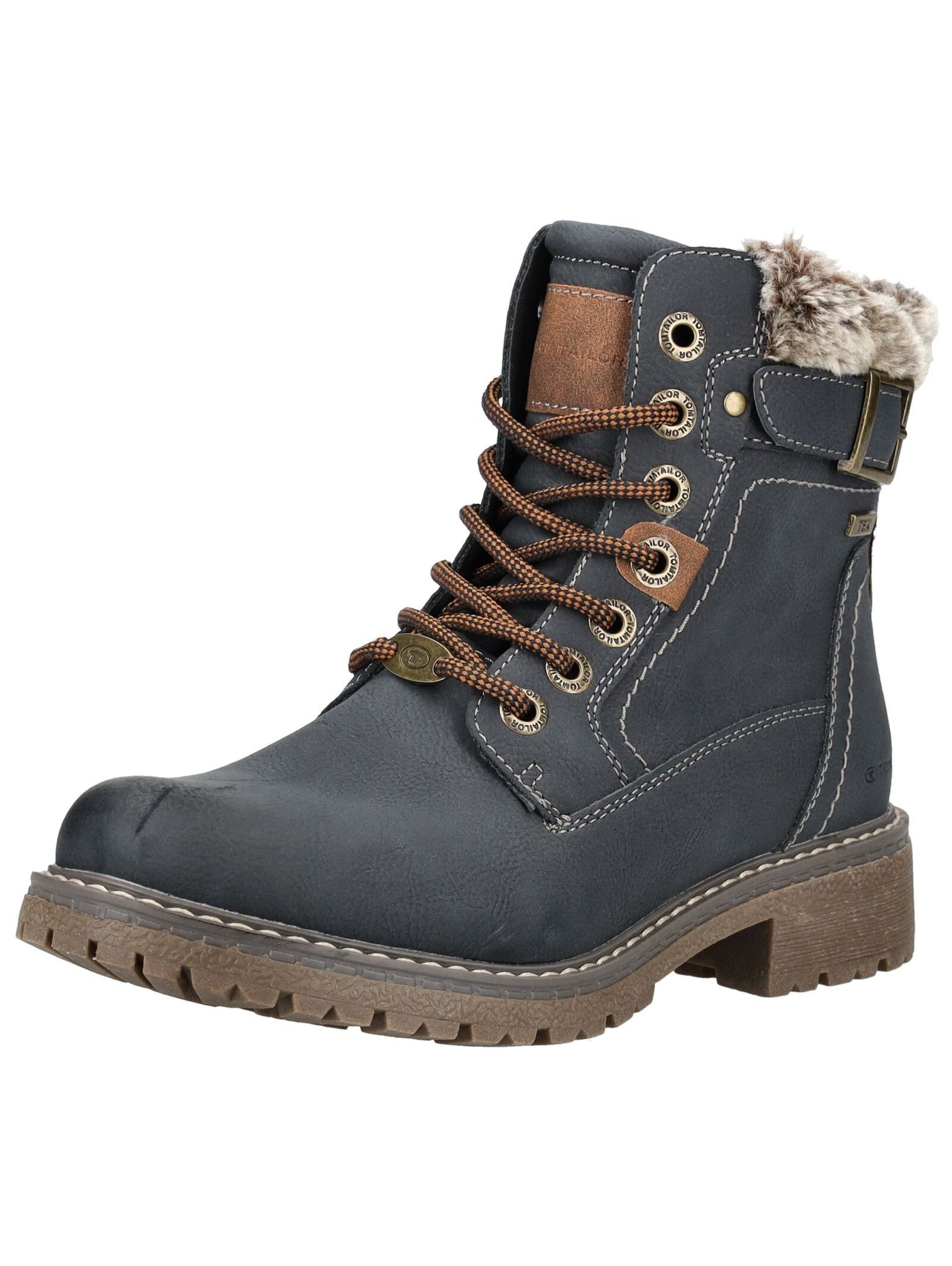 TOM TAILOR Tom Tailor Stiefelette Lederimitat Schnürstiefelette günstig online kaufen