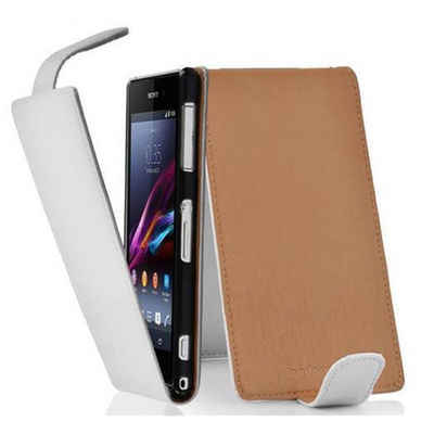 Cadorabo Handyhülle »Flip Struktur«, Hülle für Sony Xperia Z1 Klappbare Handy Schutzhülle - aus Kunstleder mit Magnetverschluss