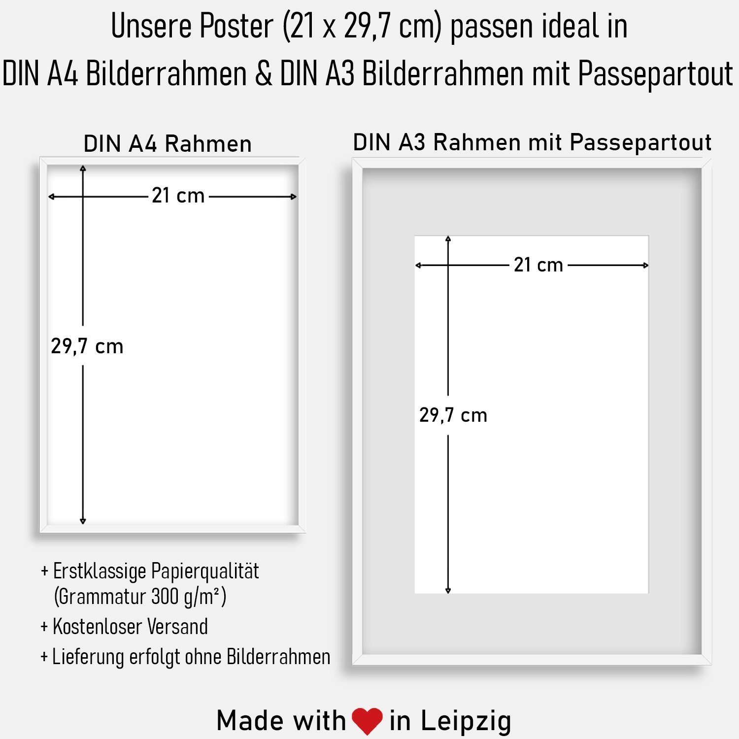 Poster Liebespaar Geschenkidee A4 DIN Bild, Tigerlino Valentinstag Liebe Kunstdruck