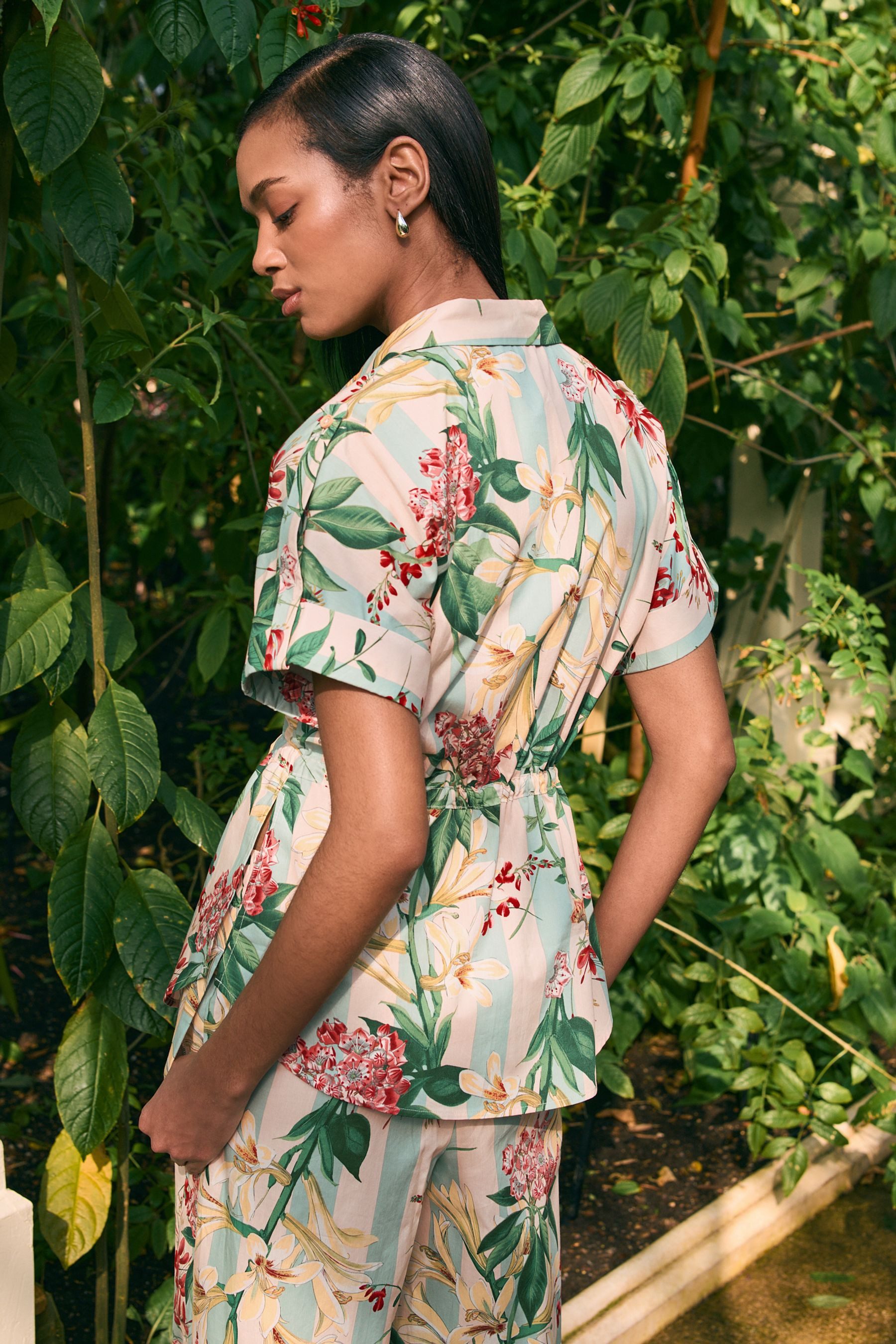 Next Kurzarmbluse Bluse mit Bindegürtel aus günstig online kaufen