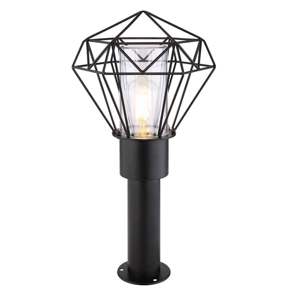 GLOBO LIGHTING Sockelleuchten 31356 Sockelleuchte "Horace" Edelstahl schwarz E27 IP44