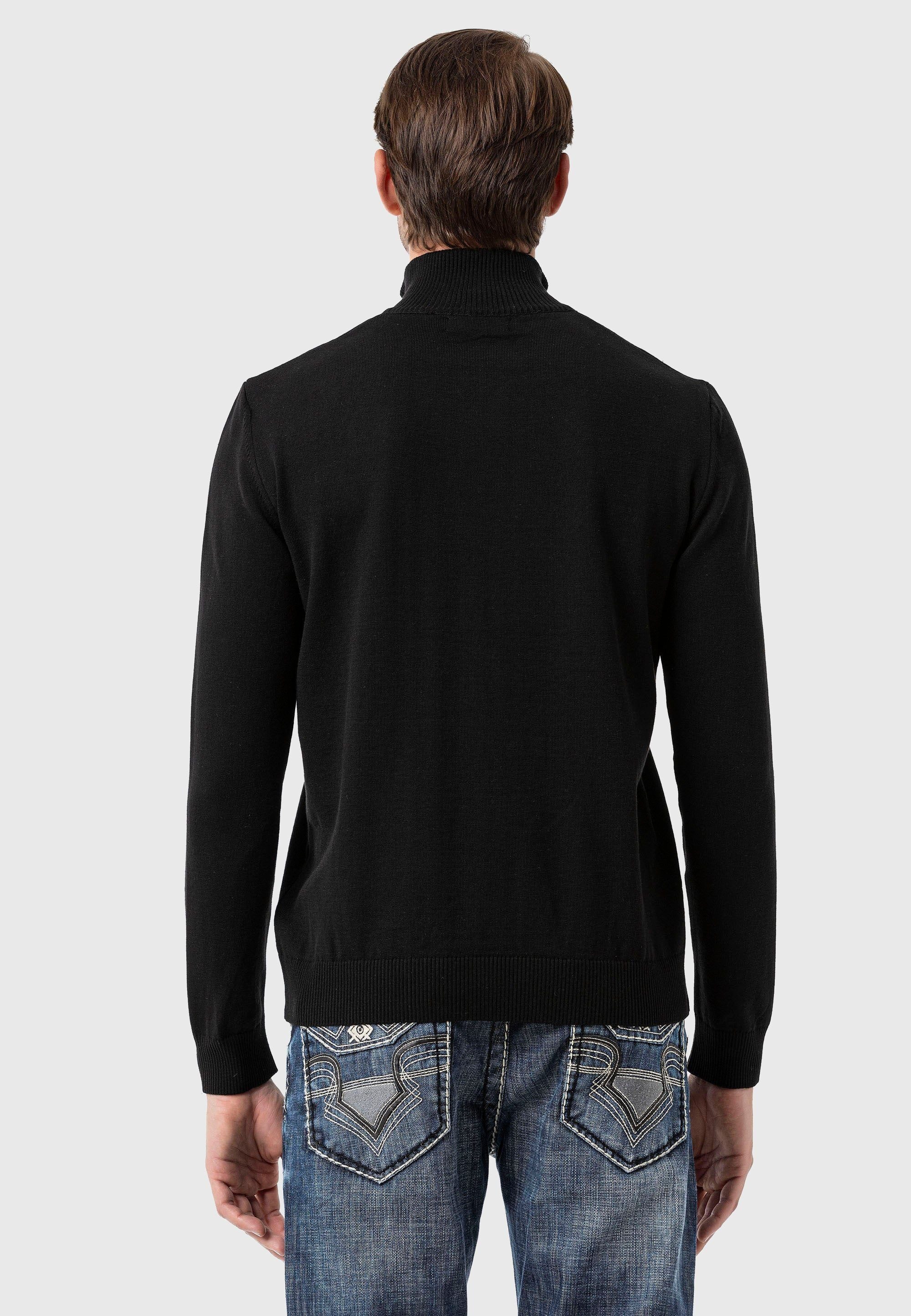 Cipo & Baxx Troyer Pullover (1-tlg) mit Troyer-Kragen