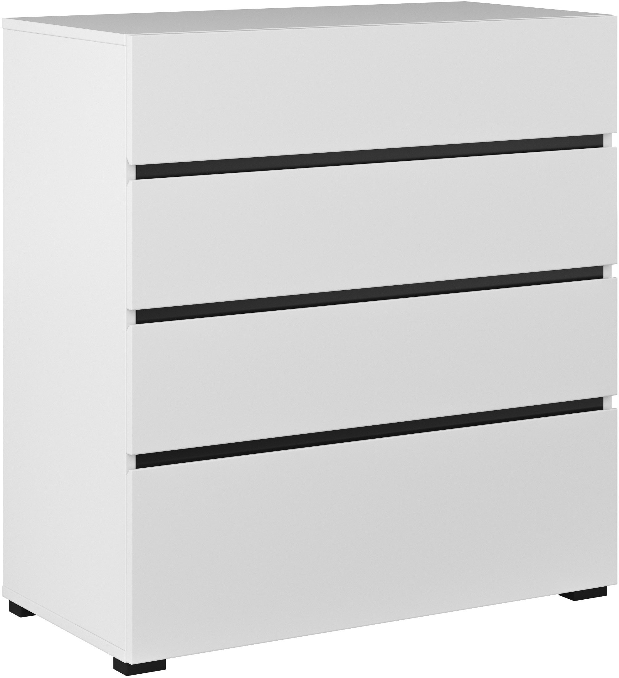 Schubkastenkommode Cross, moderne grifflose Kommode, 80x40x85cm (BxTxH)