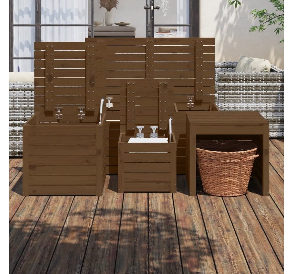 Thumbnail - vidaXL Gartenbox 4-tlg. Gartenbox-Set Honigbraun Massivholz Kiefer