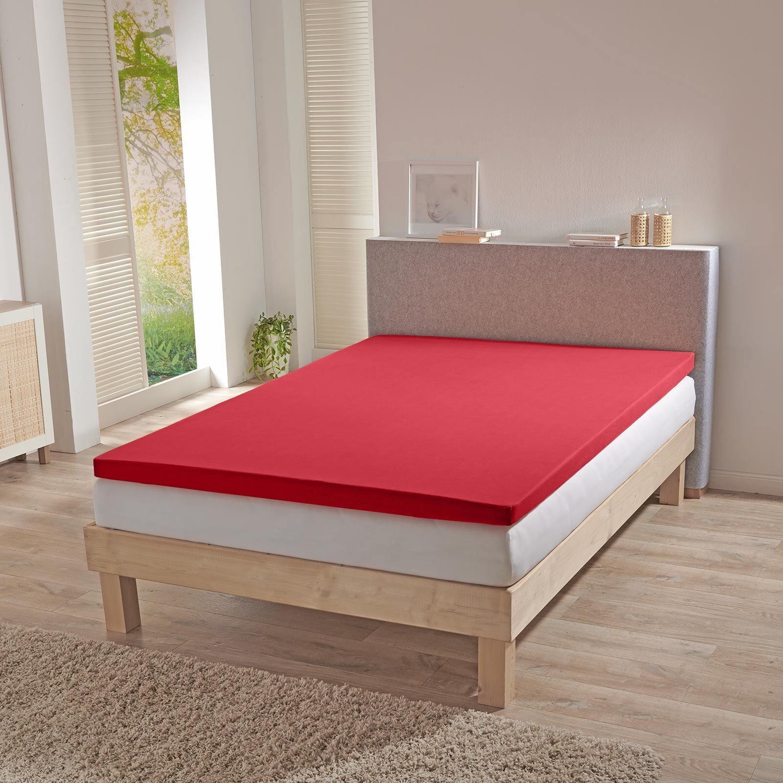 BETTWARENSHOP Spannbettlaken Topper Spannbetttuch, Jersey, Gummizug: Rundumgummi, (1 Stück), elastisch mit guter Passform