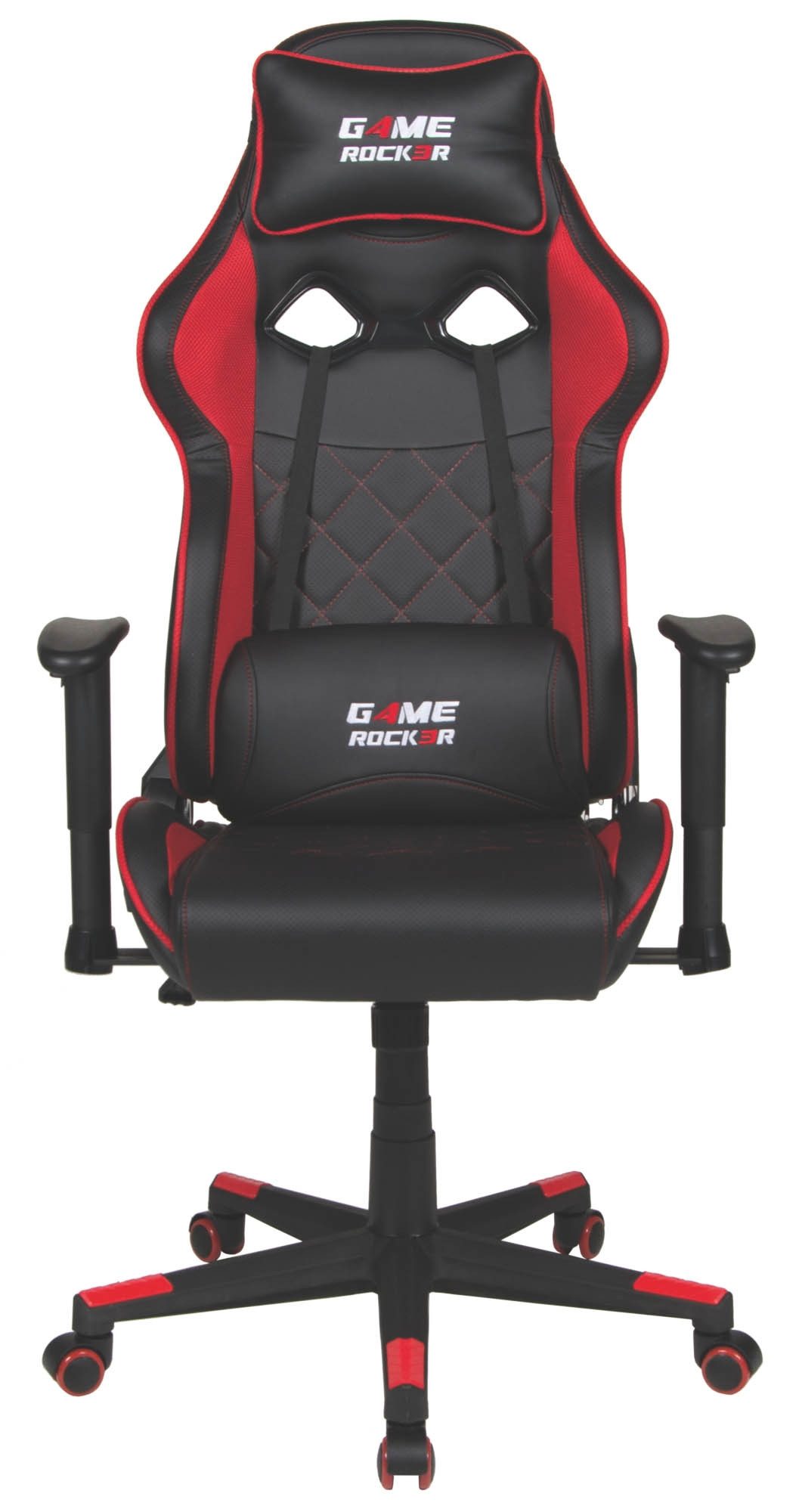 Duo Collection Gaming-Stuhl Game-Rocker, ergonomisch, schwarz / rot - 66x128x66cm (BxHxT)