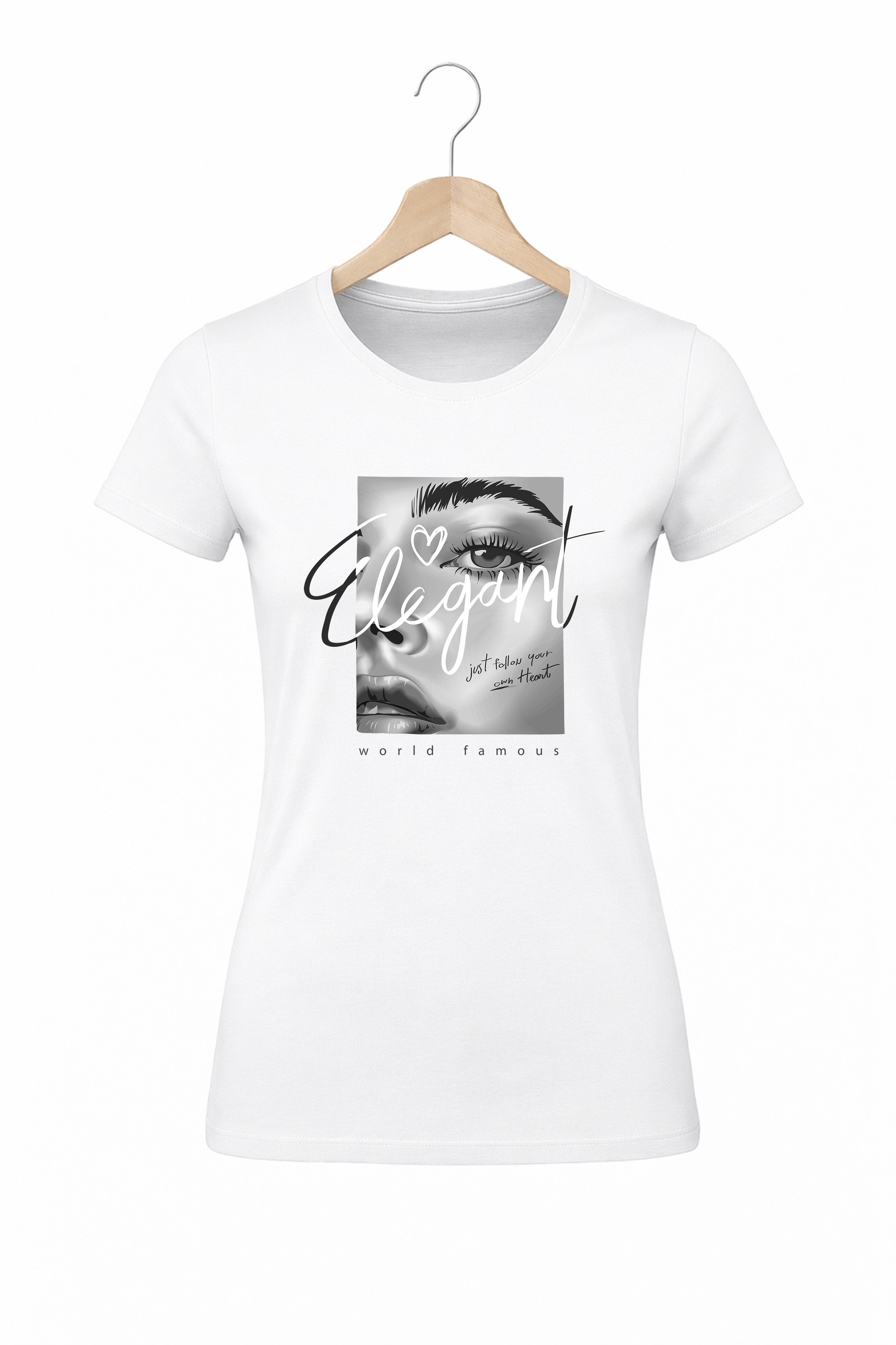 Banco T-Shirt Damen Oberteil Elegant Print Baumwolle Rundhals Casual Fit Damen Baumwollshirt Elegant Print Rundhals Casual weich Fit style go