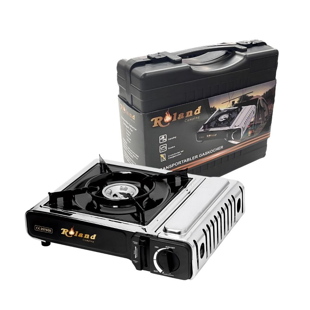 Roland Germany Camping-Gasgrill Gaskocher Camping Kochgeschirr Set,Campinggeschirre Kochtopf Camping