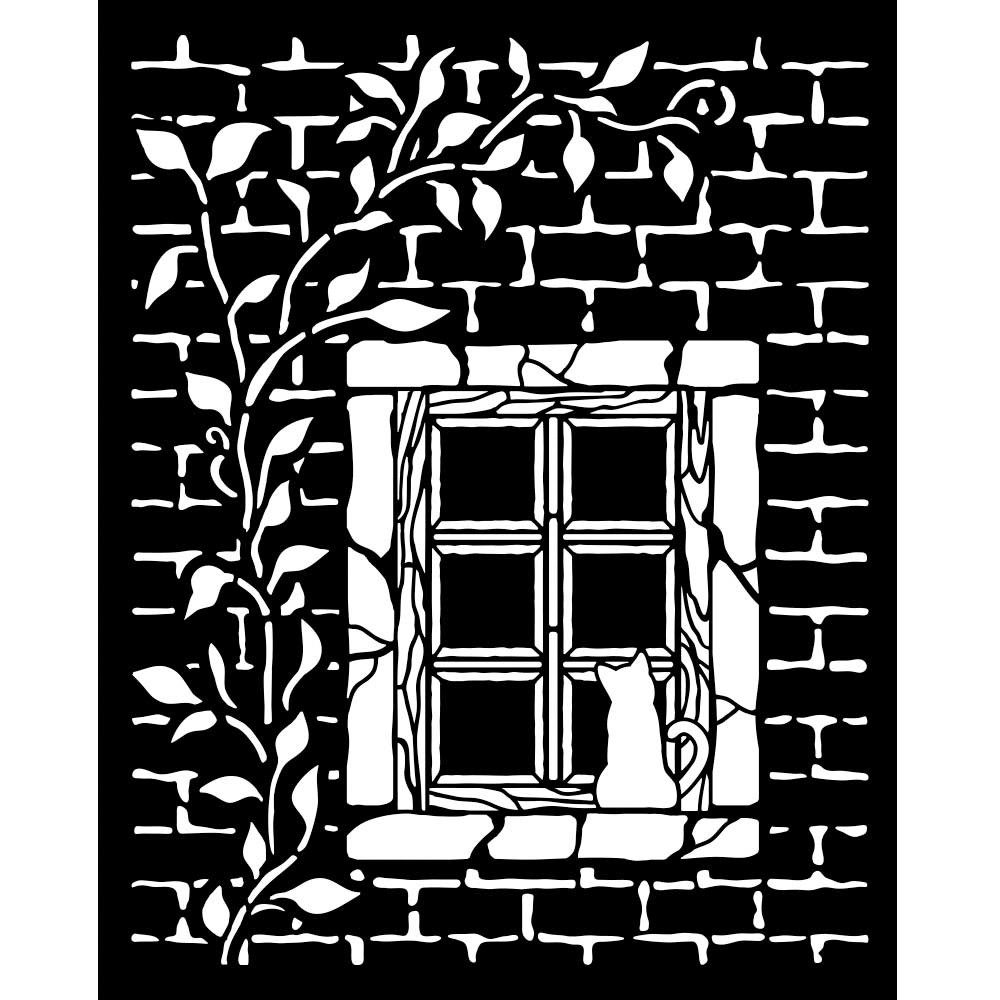 Stamperia Malschablone Schablone Herbarium Silvae - Country Window, 20 x 25 cm
